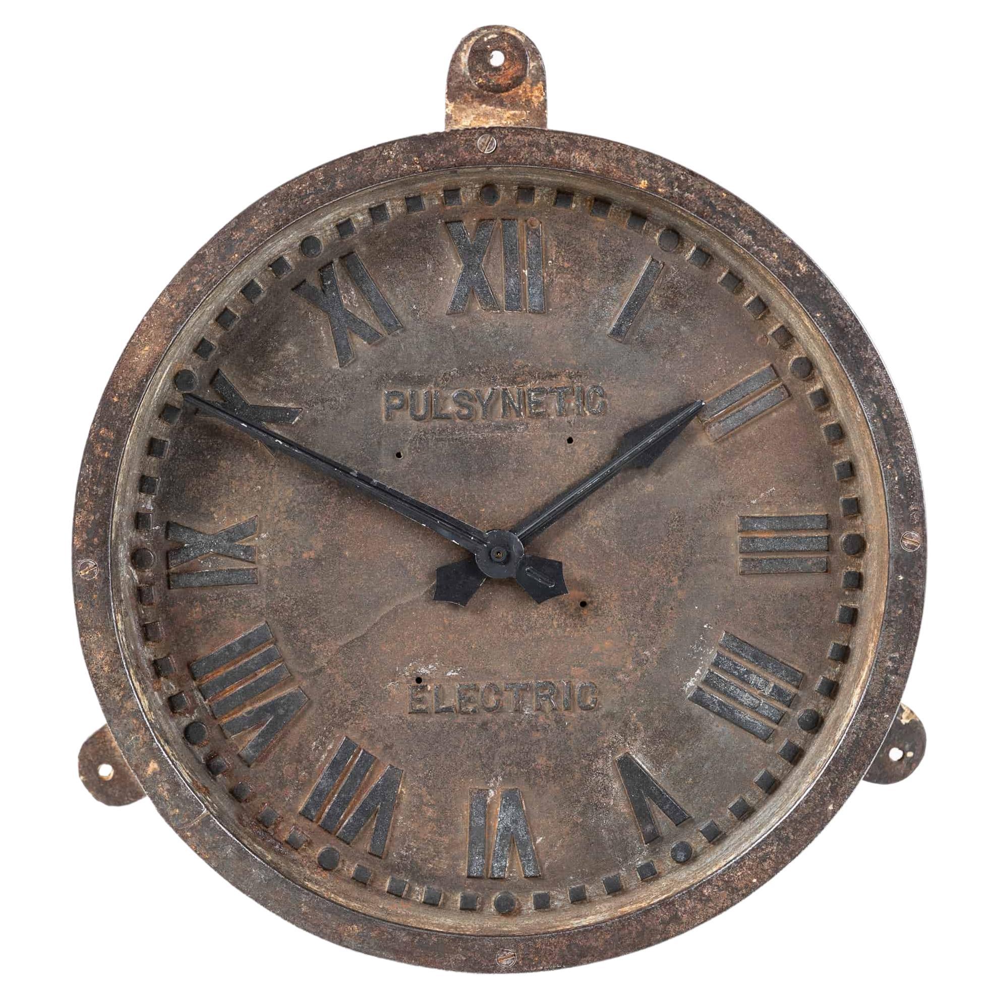 Industrial Cast Iron Gents of Leicester Wall Clock, c.1920 For Sale