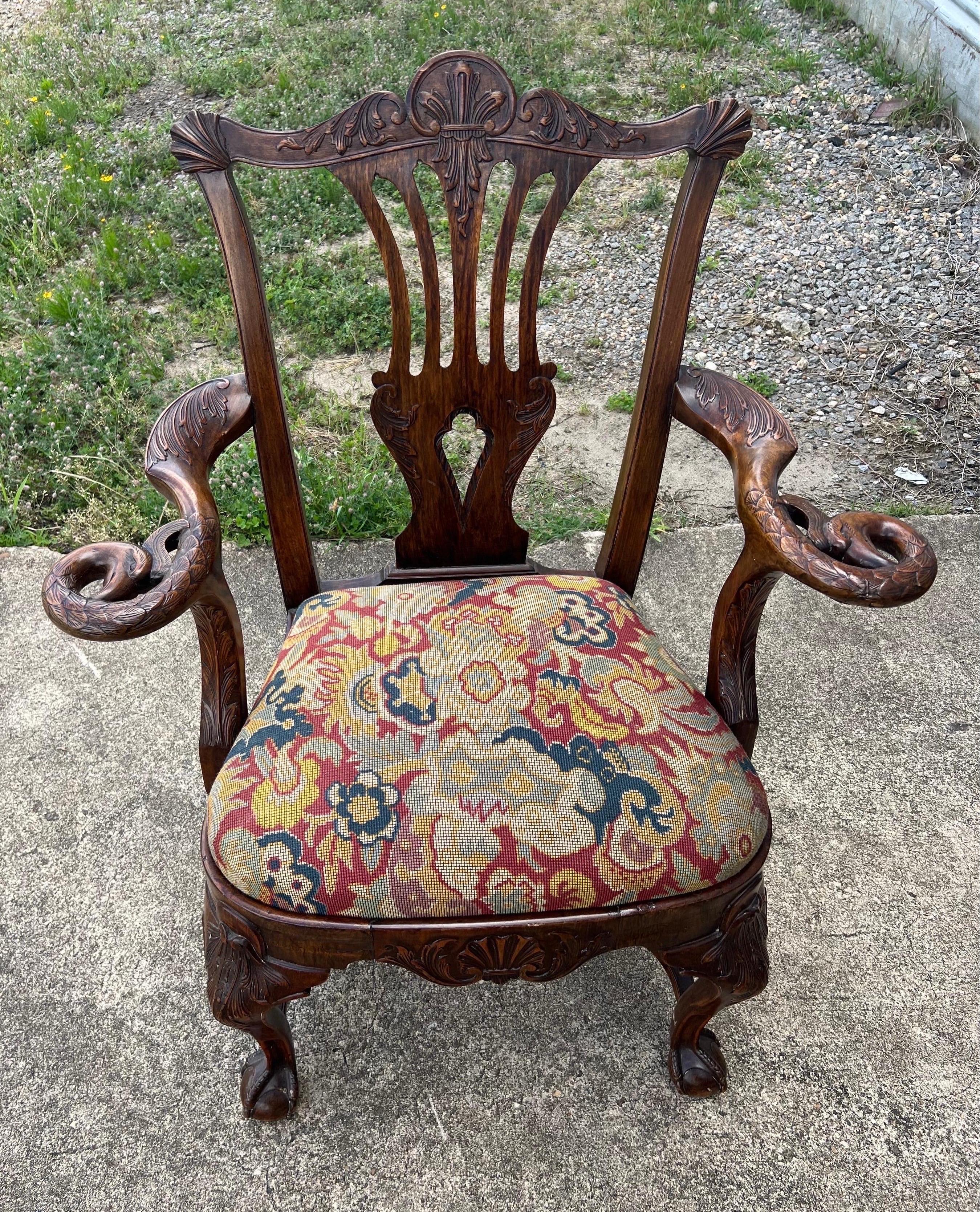 12 Irish 19th Century Georgian Dining Chairs with Labels In Good Condition For Sale In Charleston, SC