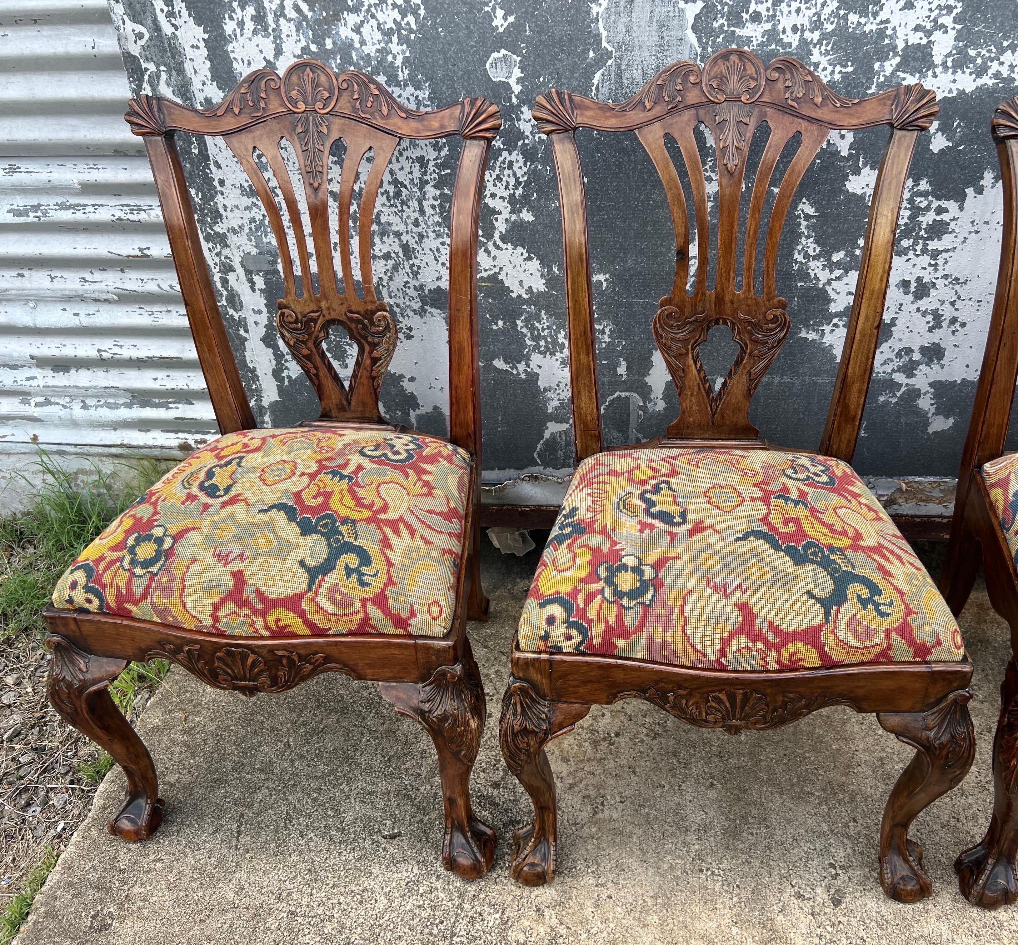 Upholstery 12 Irish 19th Century Georgian Dining Chairs with Labels For Sale