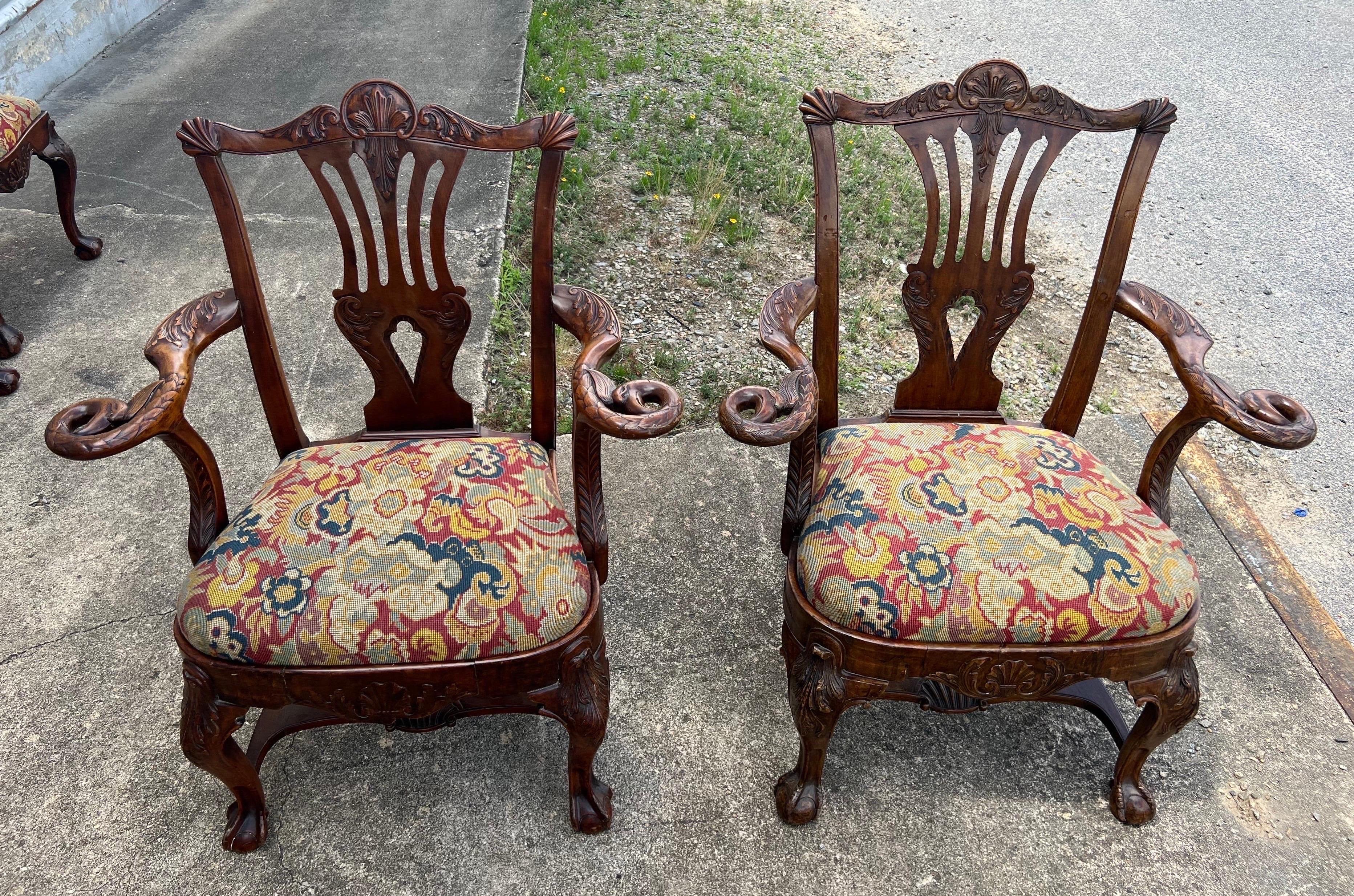 12 Irish 19th Century Georgian Dining Chairs with Labels For Sale 3