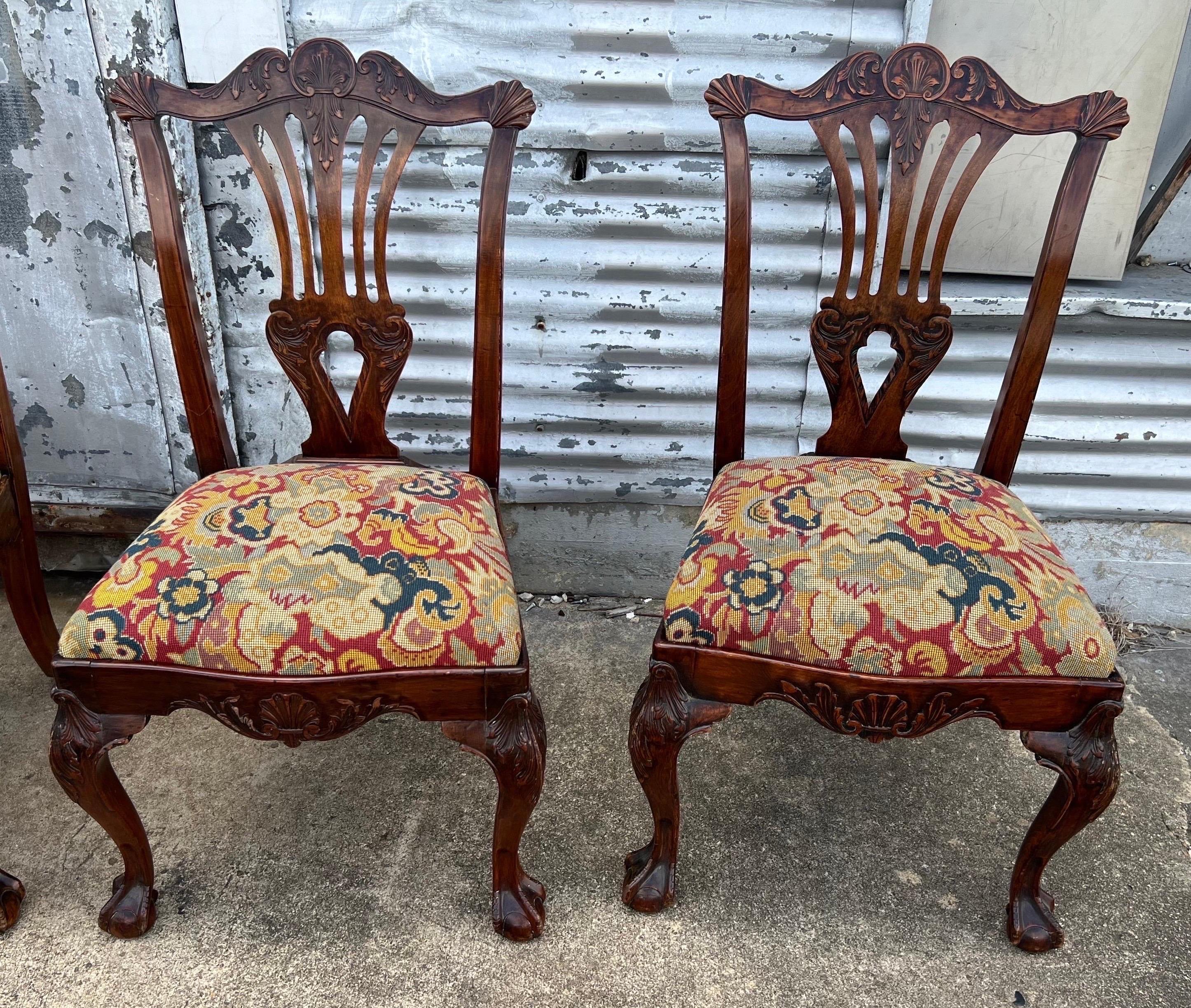 12 Irish 19th Century Georgian Dining Chairs with Labels For Sale 4