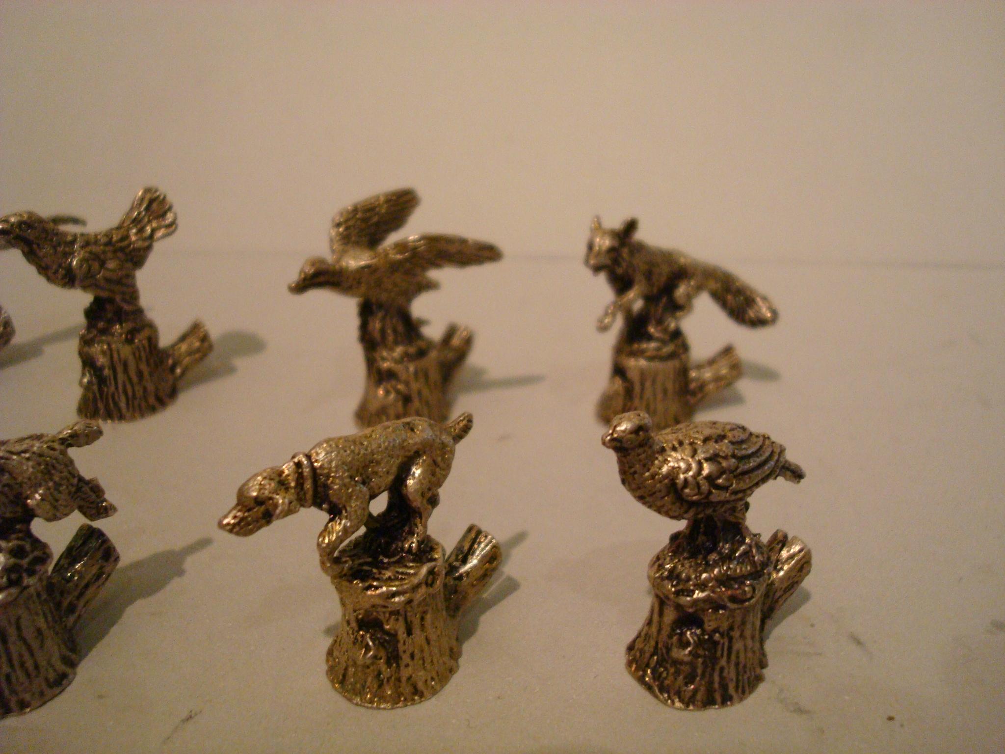 12 Italian 800 Silver Animal Place Card Holders 2