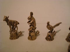 12 Italian 800 Silver Animal Place Card Holders