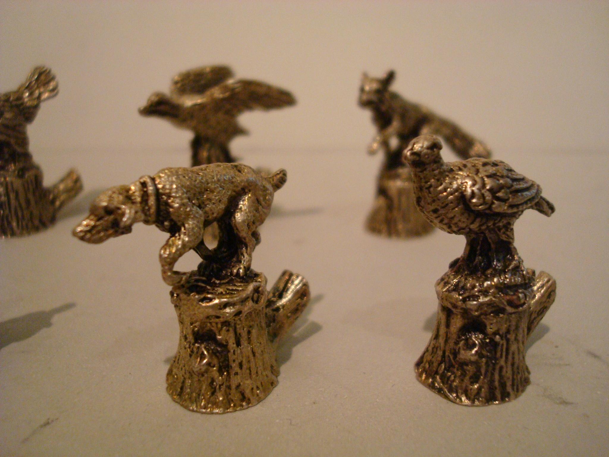 12 Italian 800 Silver Animal Place Card Holders In Good Condition In Buenos Aires, Olivos