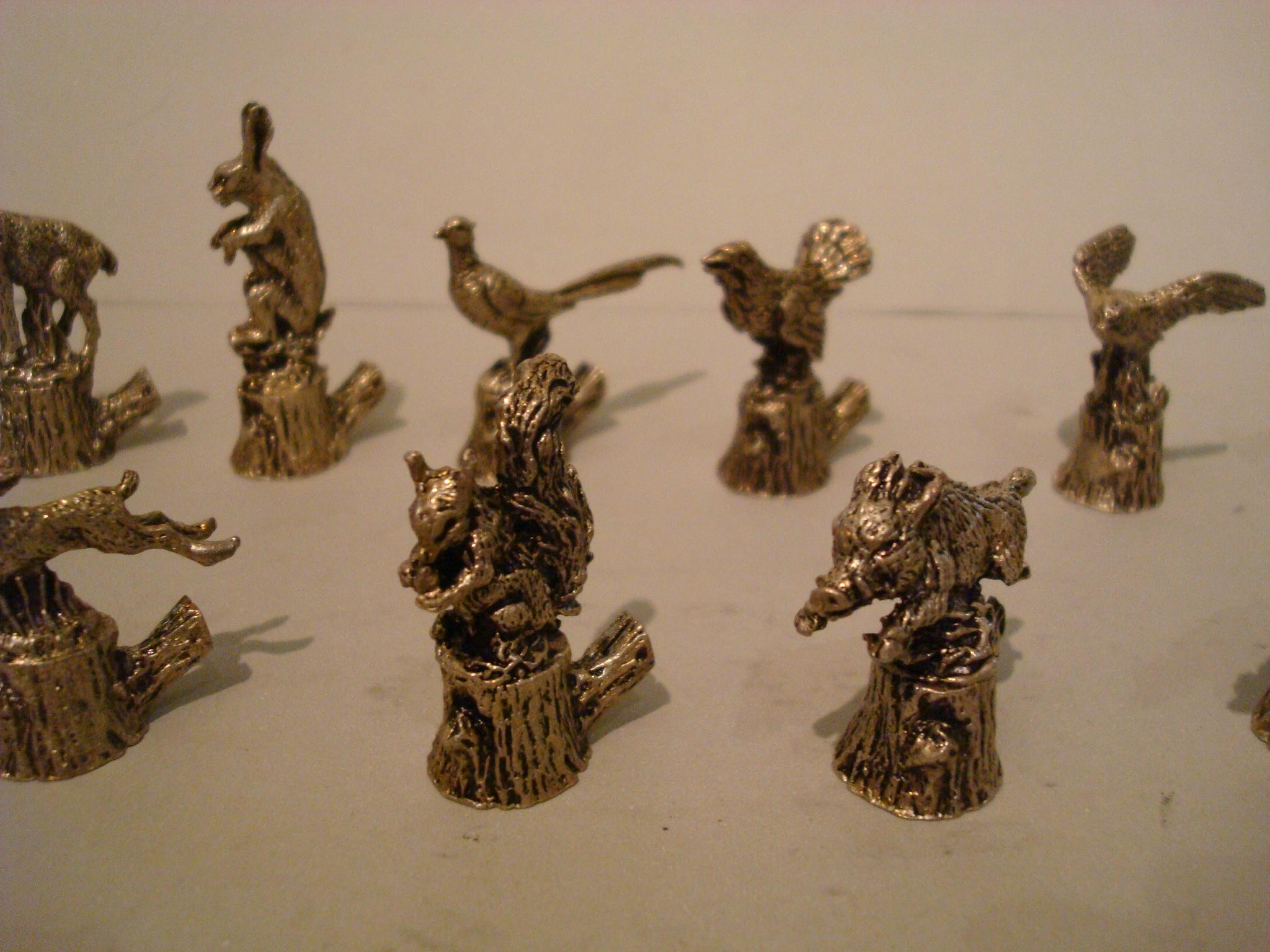 12 Italian 800 Silver Animal Place Card Holders 1