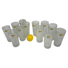 12 Vasos altos de cristal italianos de mediados de siglo