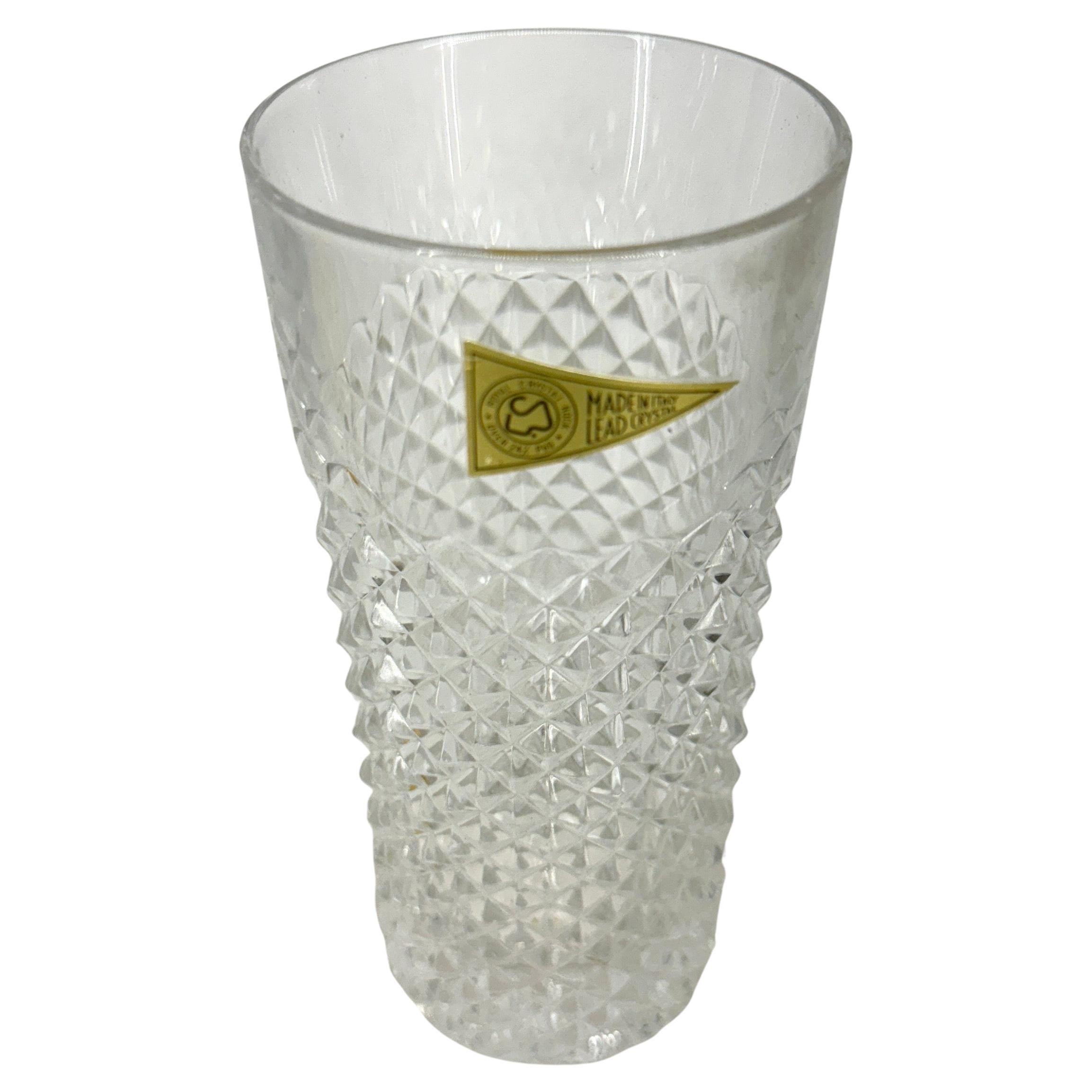 Hand-Crafted 12 Italian Mid-Century Modern Crystal Rock Highball Glasses For Sale