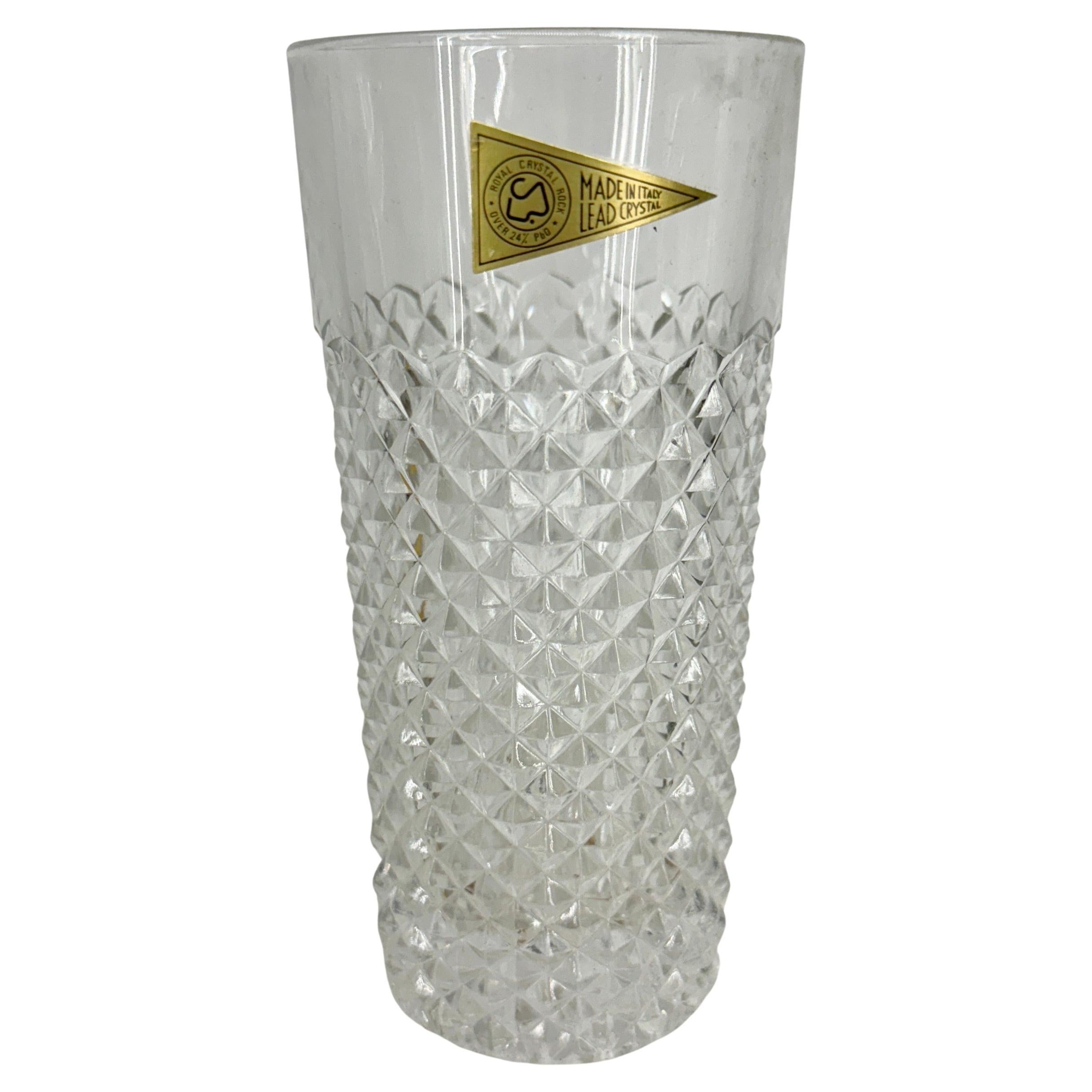 12 Italian Mid-Century Modern Crystal Rock Highball Glasses In Good Condition For Sale In Haddonfield, NJ