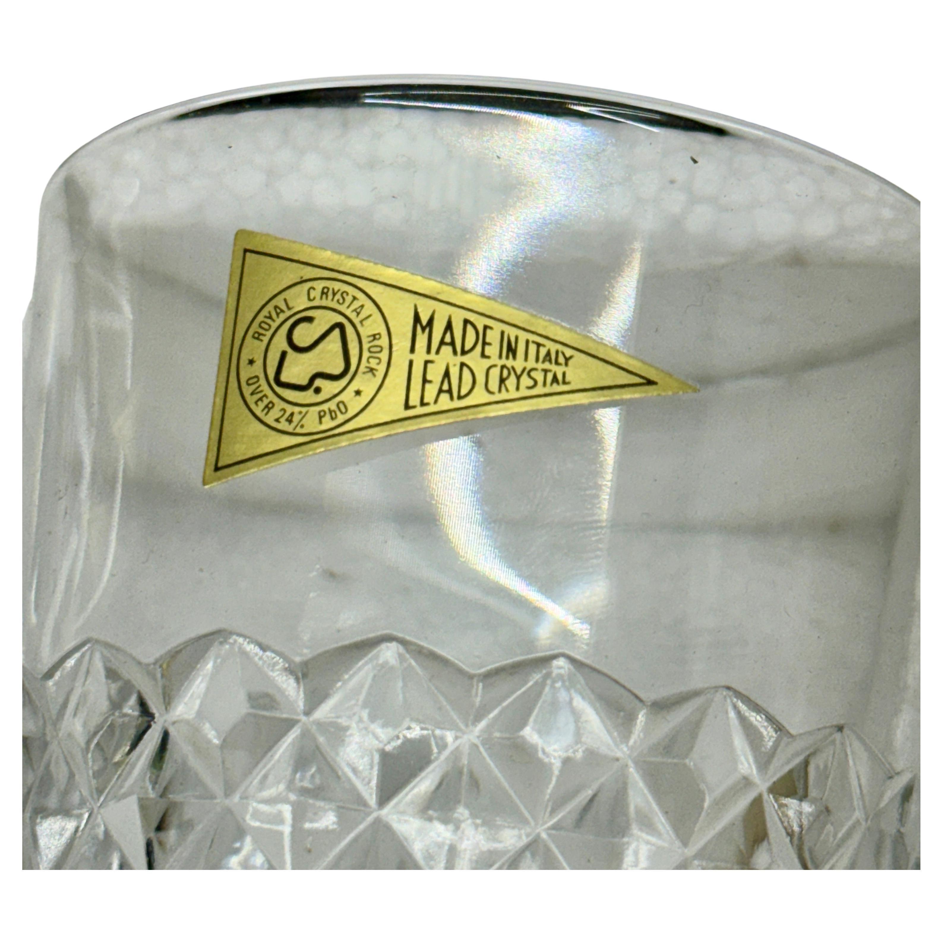 20th Century 12 Italian Mid-Century Modern Crystal Rock Highball Glasses For Sale