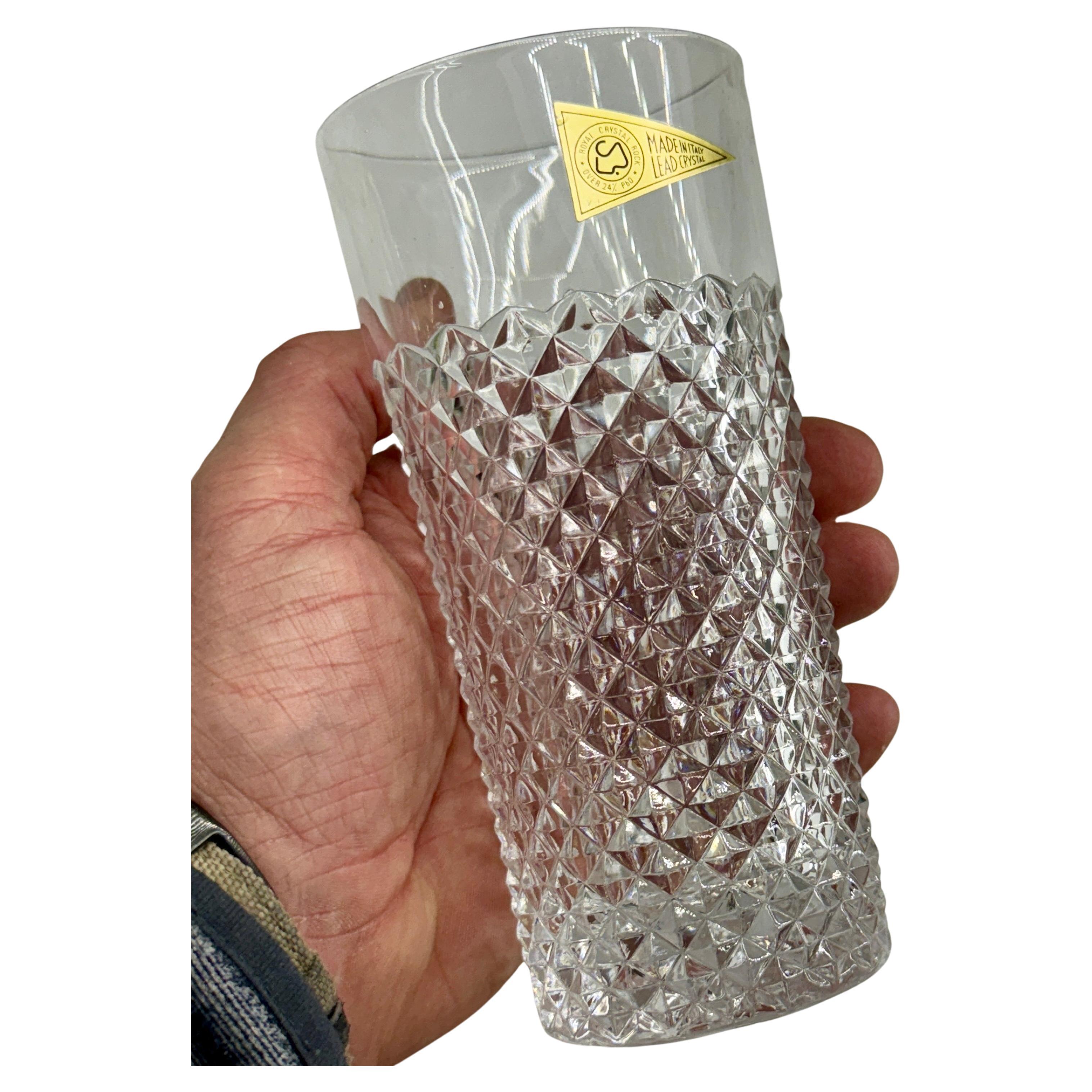 12 Verres Highball en cristal de roche italiens de la modernité du milieu du siècle dernier en vente 1