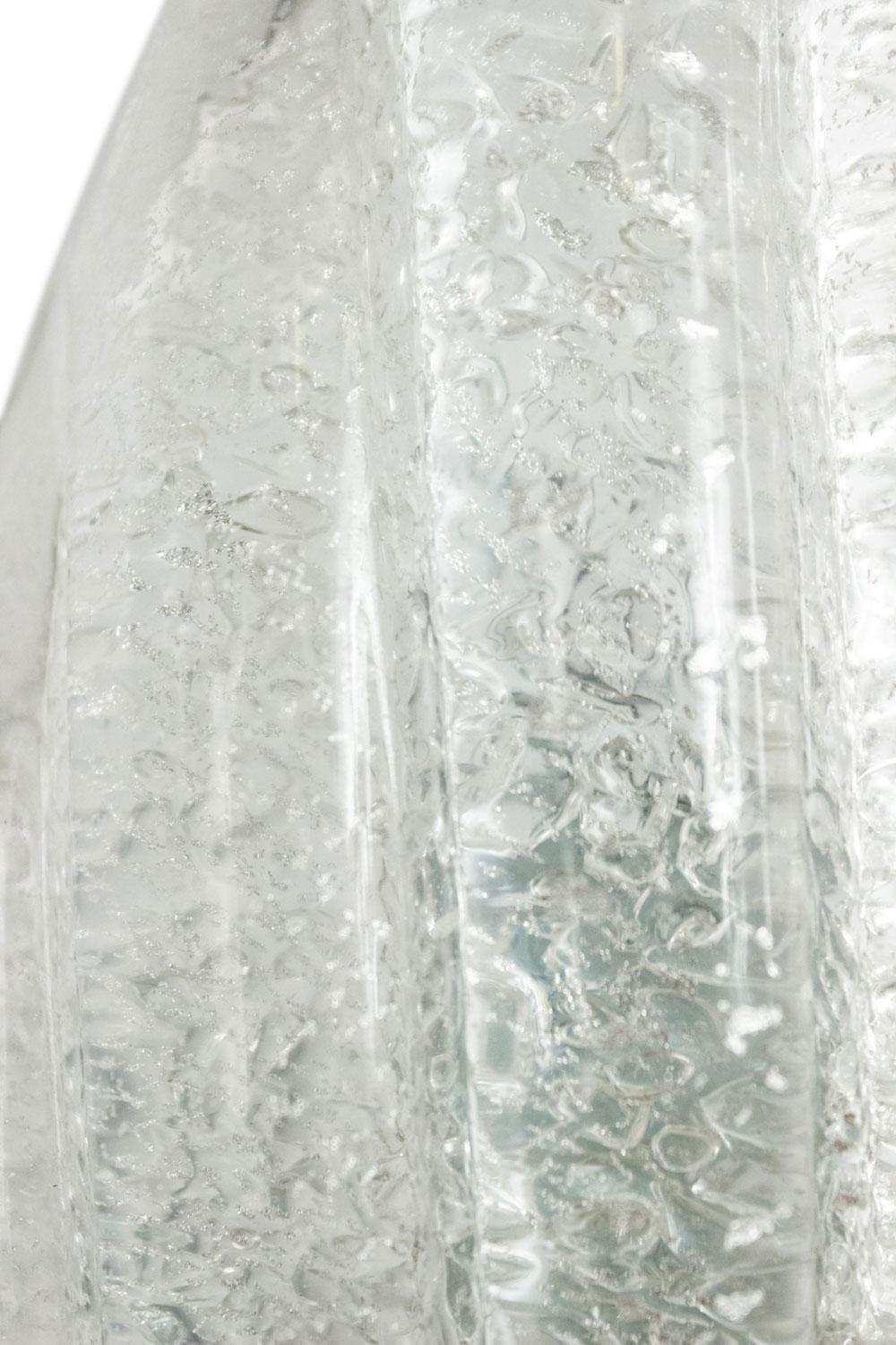 12 Italian Murano Silver Dusted Glass Leaf Wall Sconces In Good Condition For Sale In Queens, NY