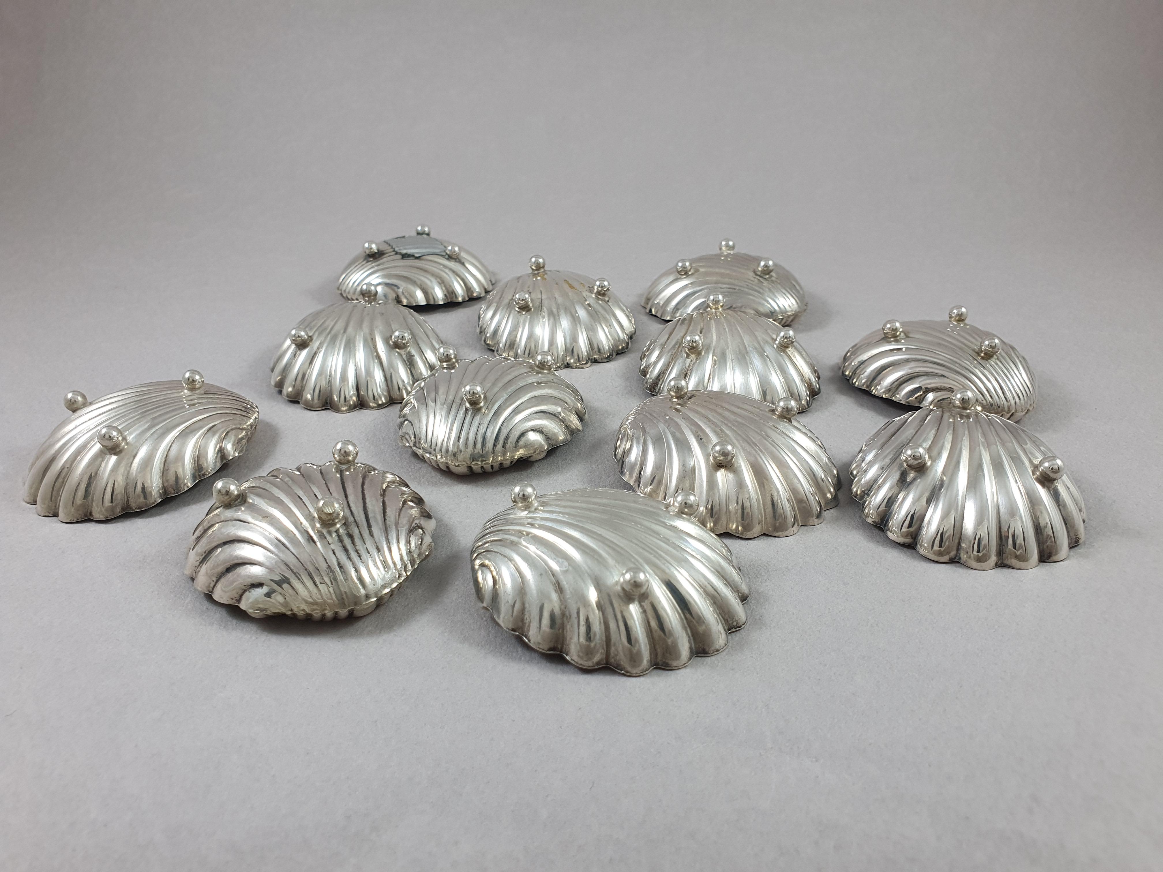12 Italian Sterling Silver Cups Shell 1