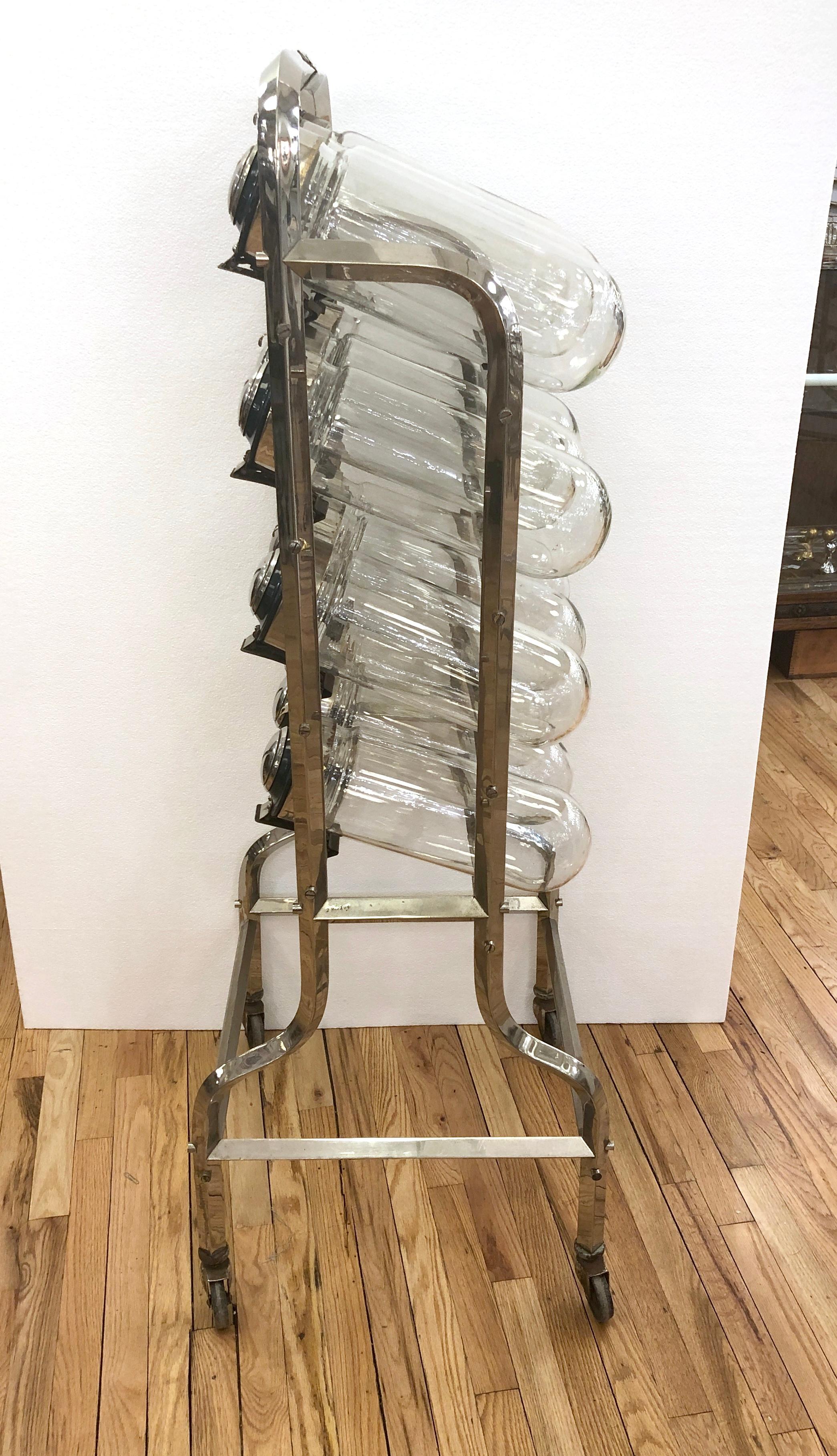 12 Jar Caramelera Candy Store Display Rack, Nickel Plated Stand & Jar Caps 1