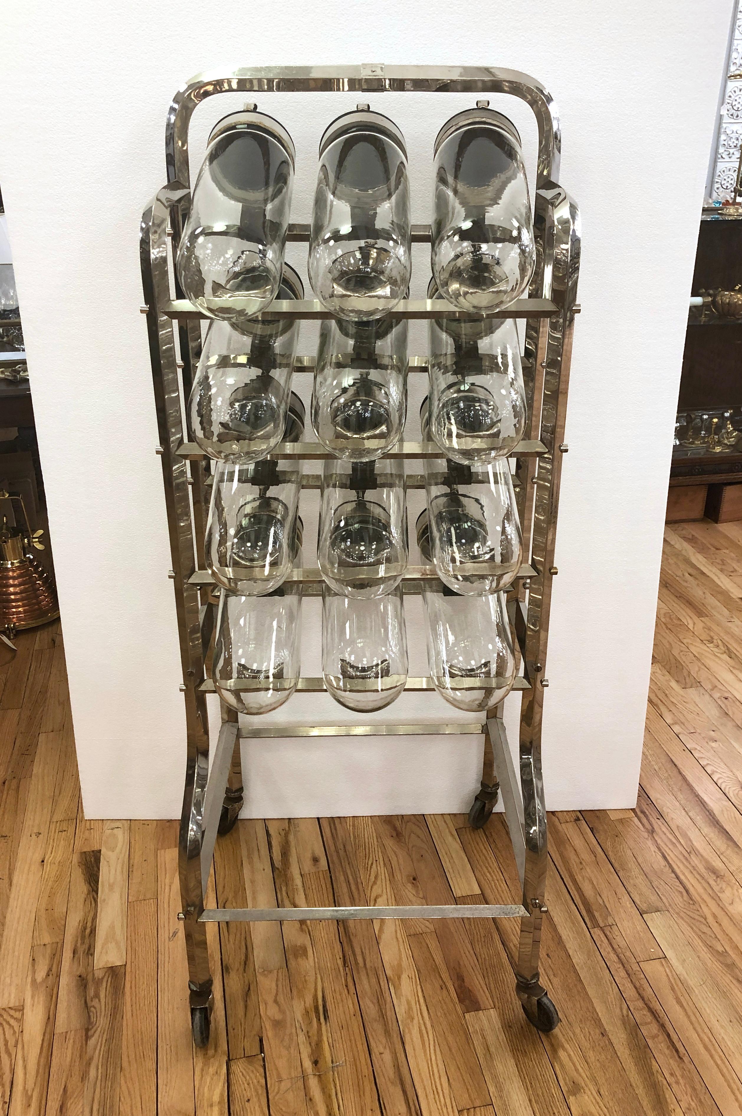 12 Jar Caramelera Candy Store Display Rack, Nickel Plated Stand & Jar Caps 4