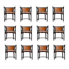 12 Josef Hoffmann Attributed Thonet Bentwood Fledermaus Chairs, Austria, 1930s