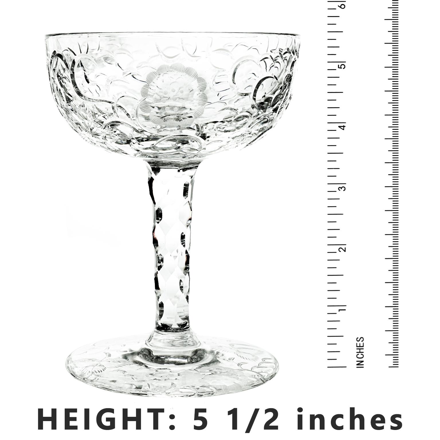 Crystal 12 Justin Tharaud Champagne Goblets For Sale
