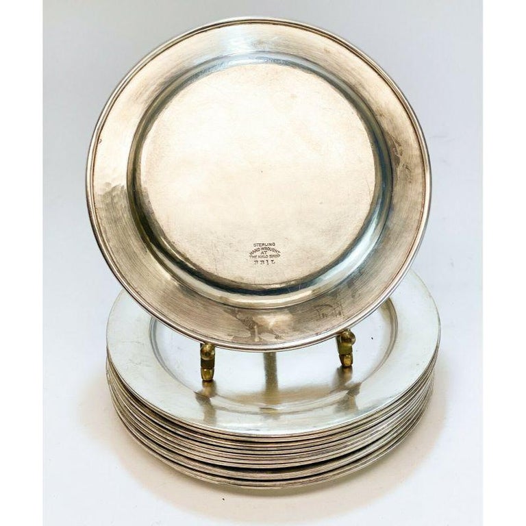 12 Kalo Shop Sterling Silver Hand Wrought Bread and Butter Plates BB1L