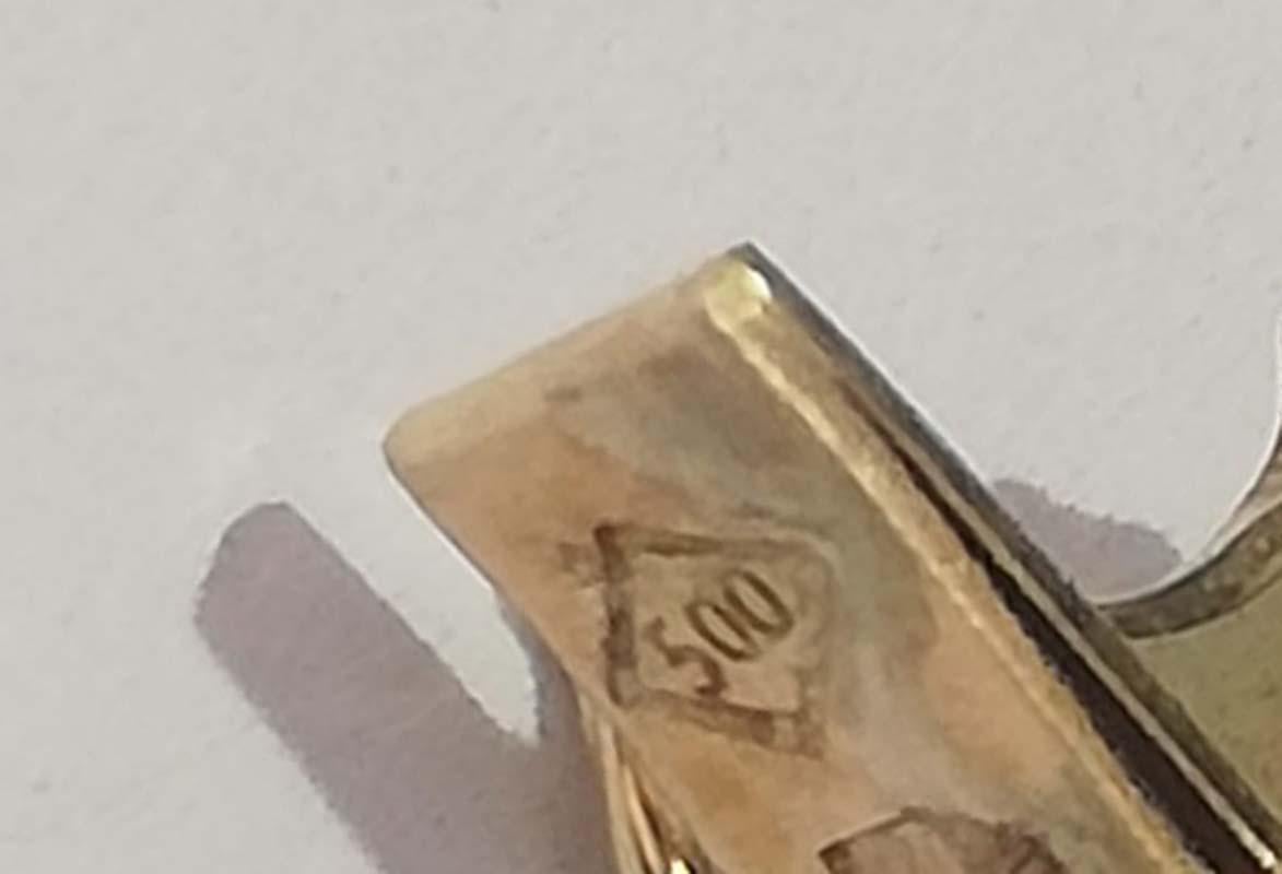 12 Karat Yellow Gold Hand Chiseled  Retrò Bracelet. in vendita 1
