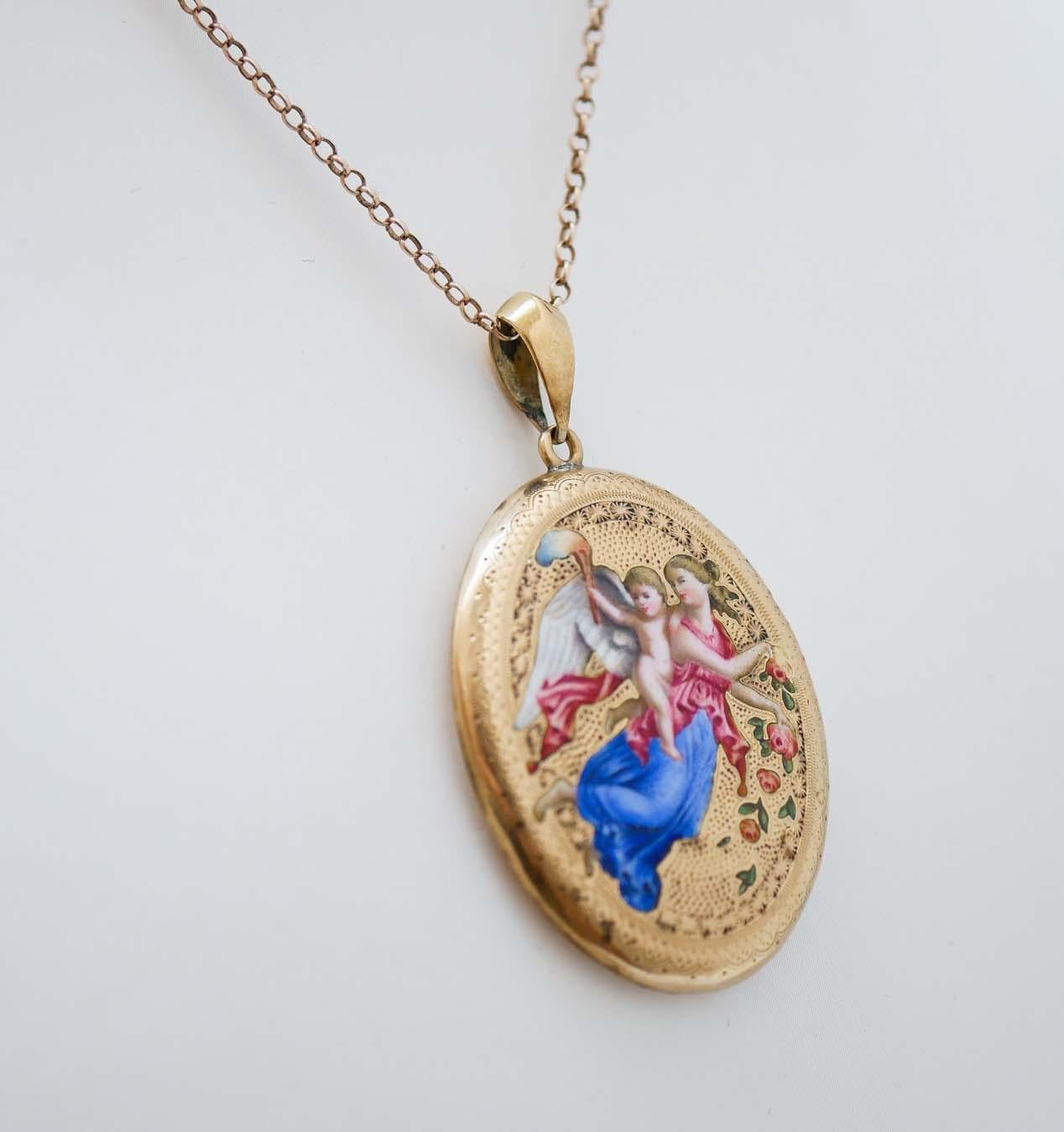 12 Karat Yellow Gold Pendant. (Retro) im Angebot