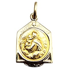 12 Karat Yellow Gold Small St. Anthony Carrying Infant Jesus Pendant #24231