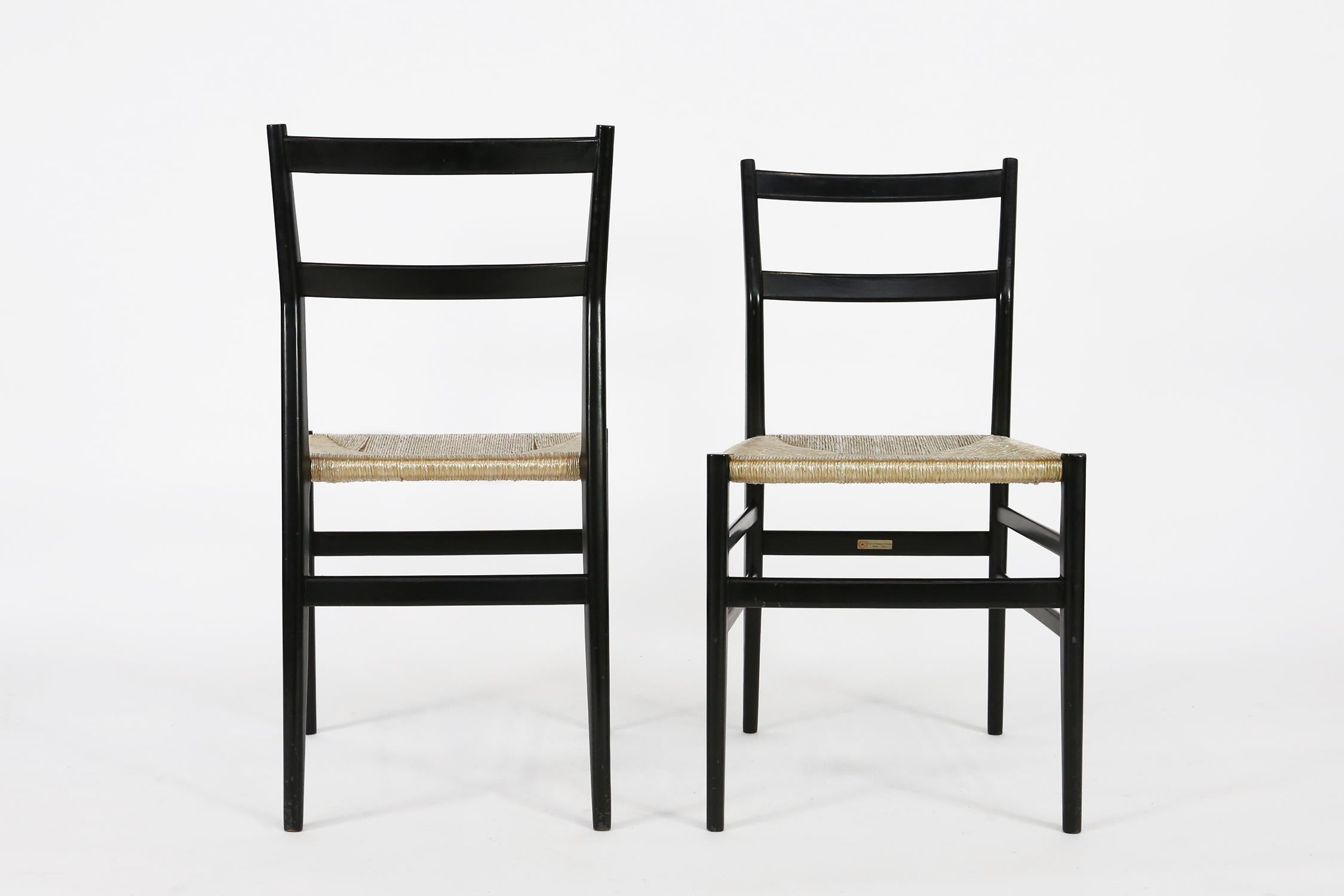 Cane 12 Leggera Chairs by Gio Ponti by Cassina, Milano, 1960s For Sale