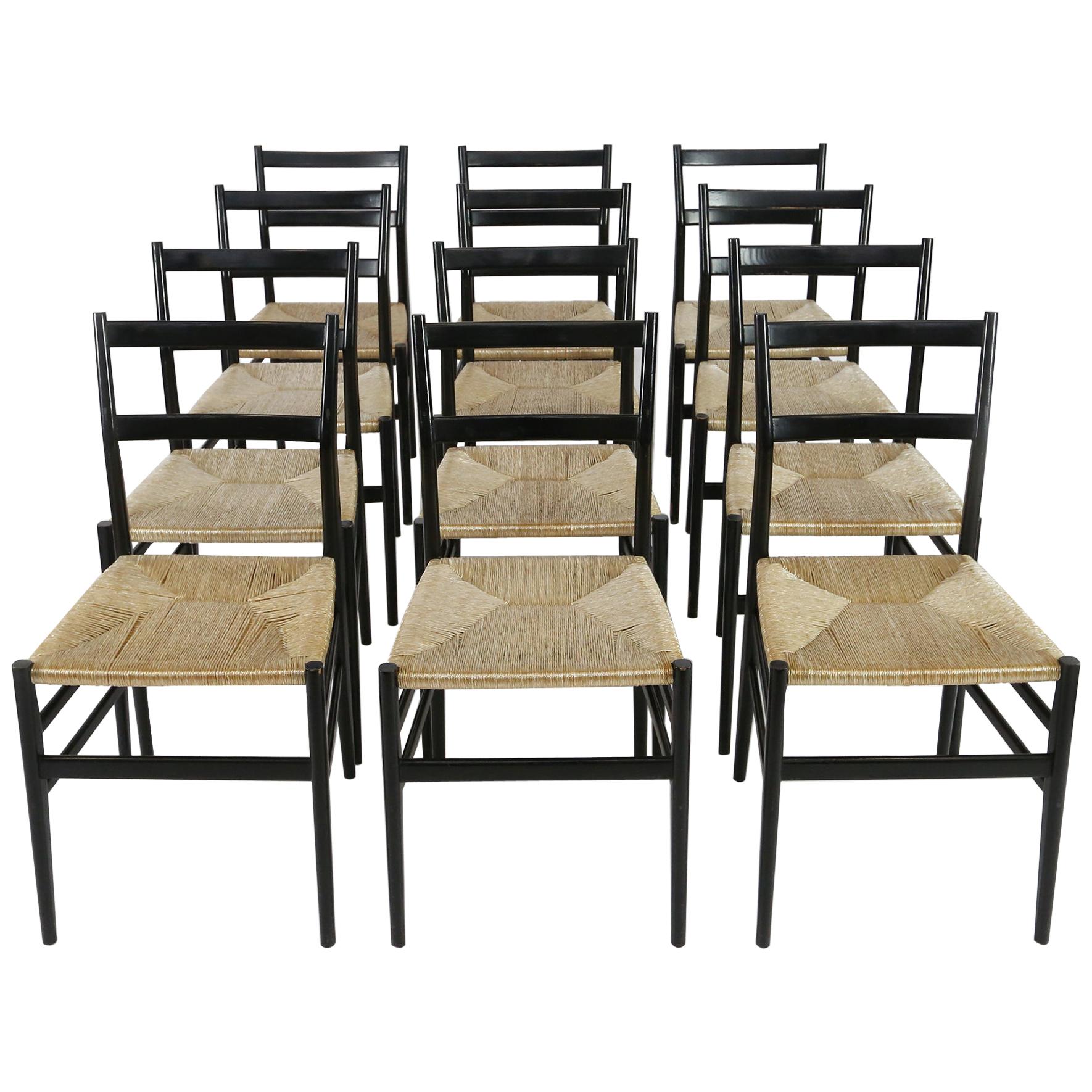 12 Leggera Chairs by Gio Ponti by Cassina, Milano, 1960s For Sale