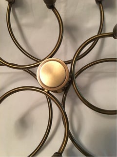 12 Light Brass Sputnik Flush Mount Chandelier