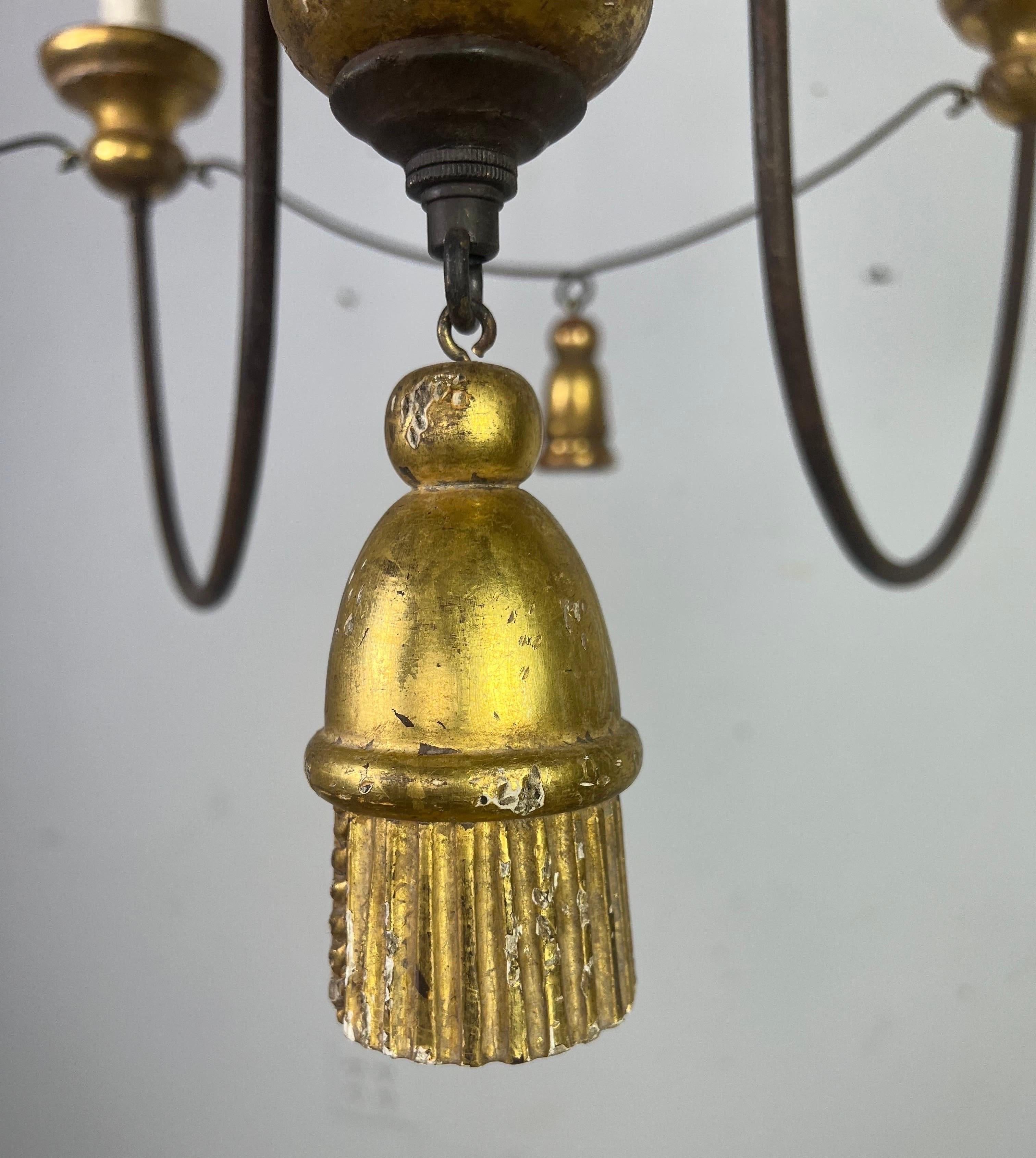 12 Light Giltwood and Iron Chandelier by Paul Ferrante-20th Century 6