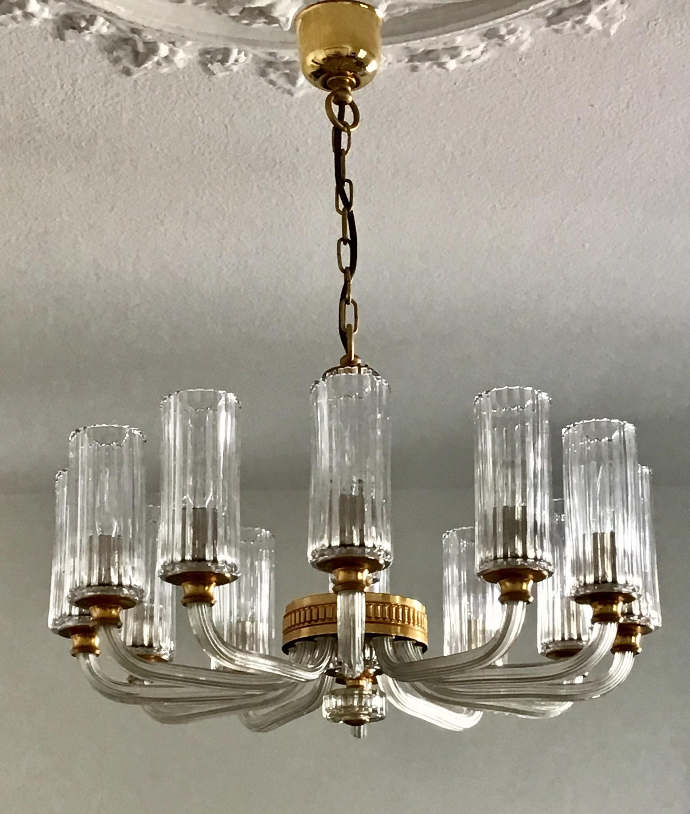 1980s brass chandelier