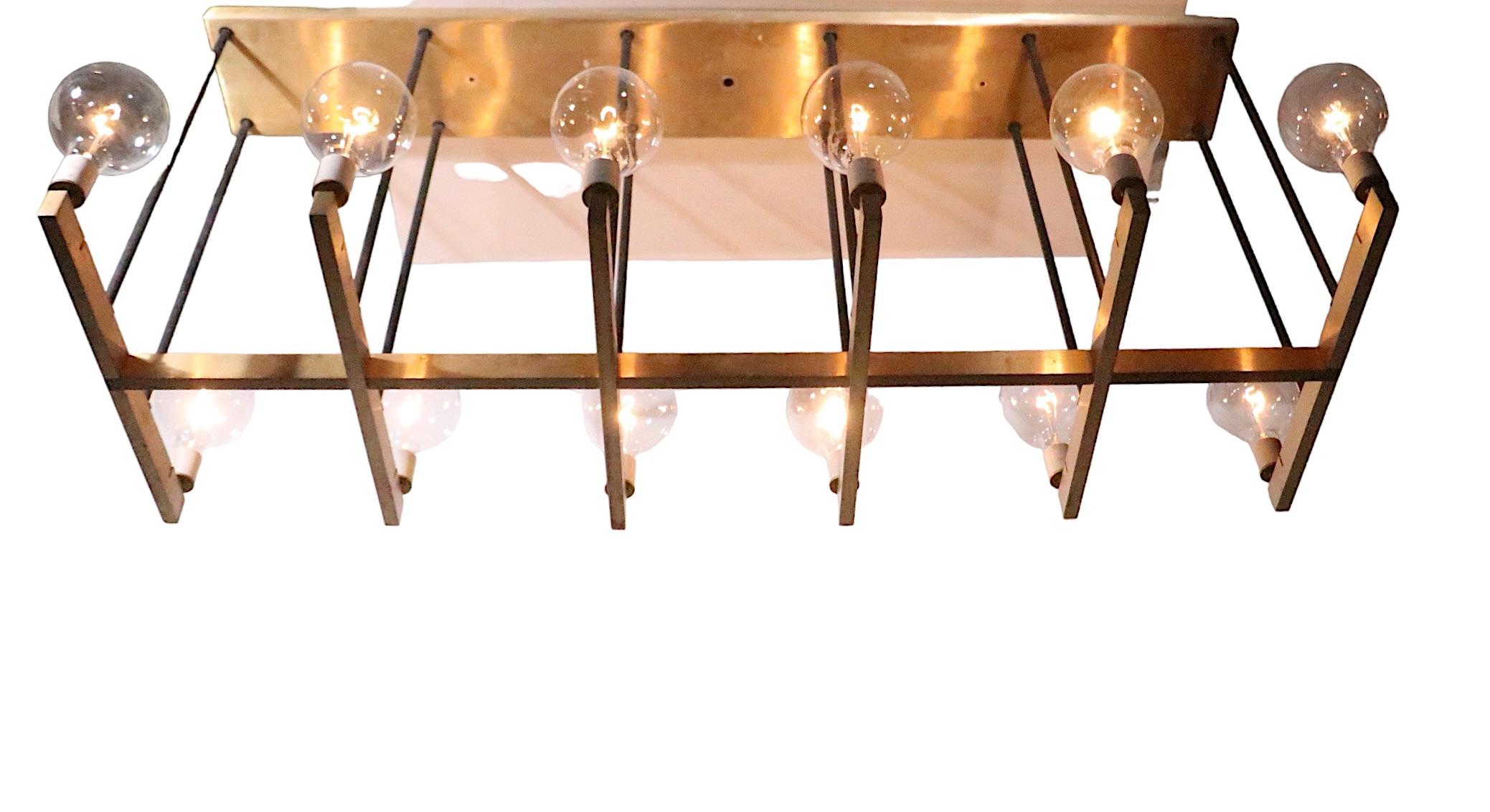 20th Century 12 Light Mid Century Architectural Scale Chandelier Fixture C 1950/1970s For Sale