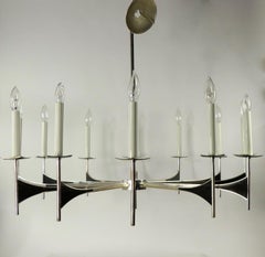 12-Light Silver Plate Spoke Chandelier by Sciolari
