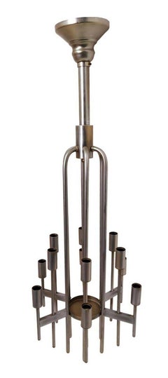 12 Lights Chandelier Design Gaetano Sciolari, 1970s