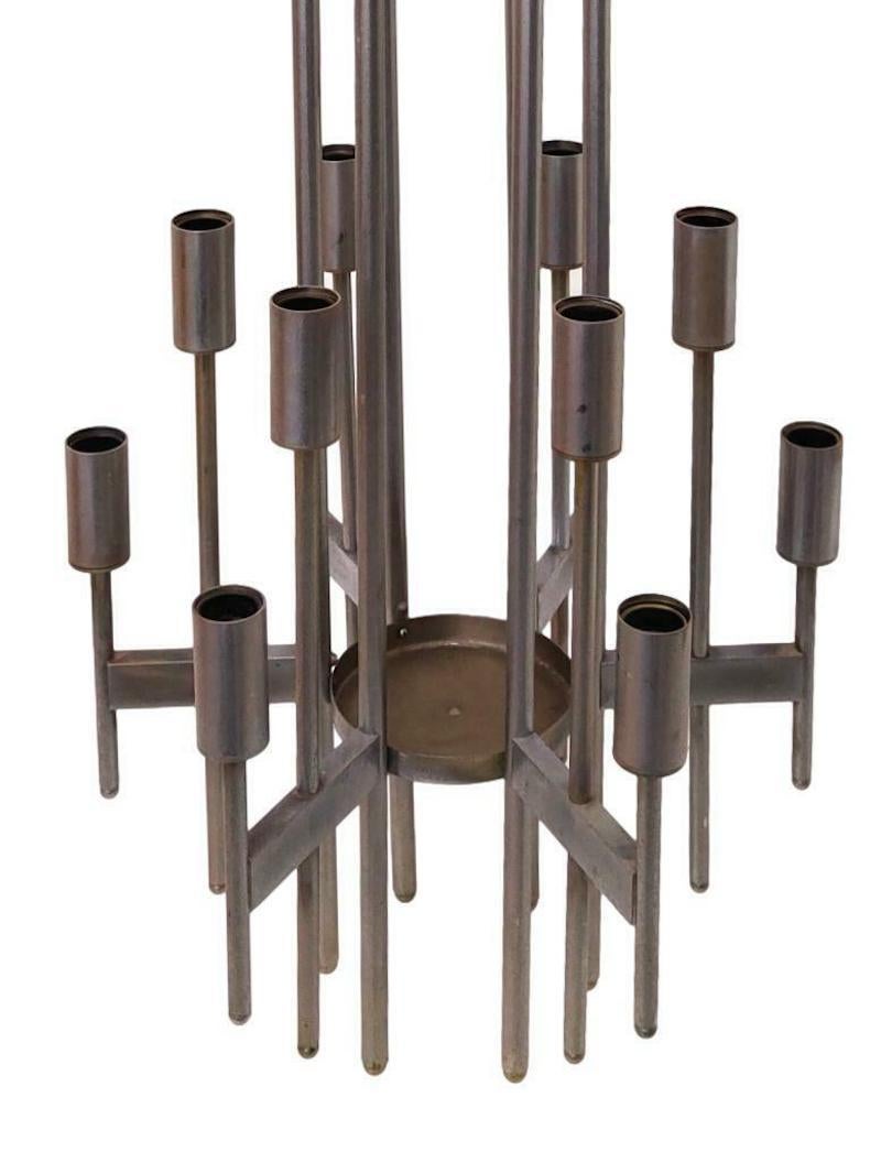 Italian 12 Lights Chandelier Design Gaetano Sciolari, 1970s For Sale