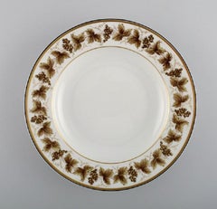 12 Limoges Porcelain Deep Plates with Hand-Painted Grapevines