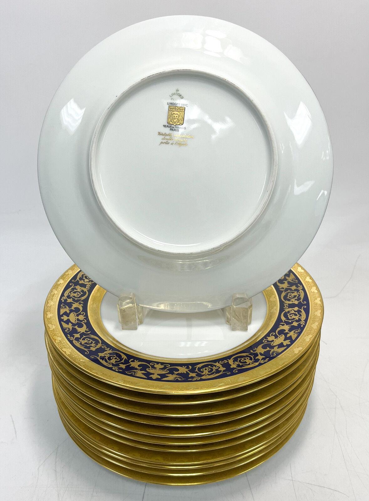  12 Limoges Raynaud Porcelain Dessert or Salad Plates in Pompei In Good Condition For Sale In Gardena, CA
