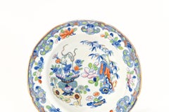 12 Mason's Patent Ironstone Japonesque Rimmed Soup Bowls w/ Gold Scalloped Rims