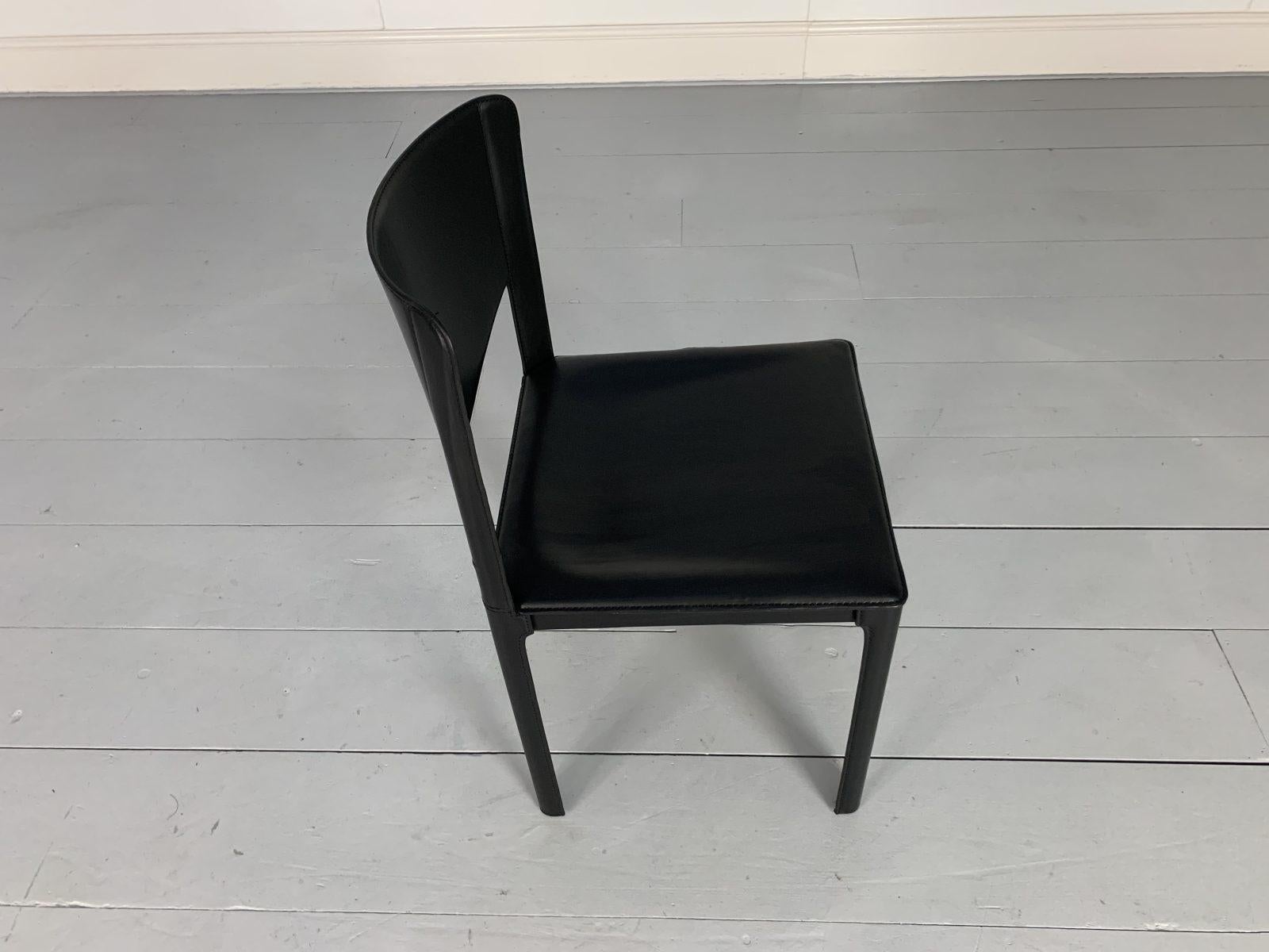 12 Matteo Grassi “Sistina” Dining Chairs, in Black Saddle Leather 8