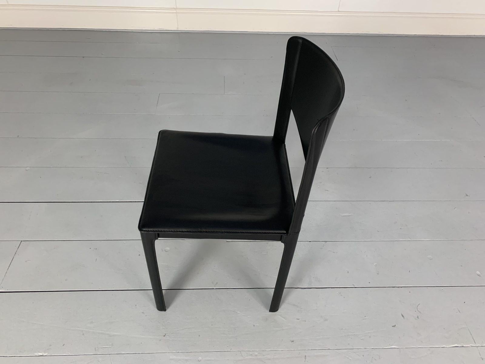 12 Matteo Grassi “Sistina” Dining Chairs, in Black Saddle Leather 9