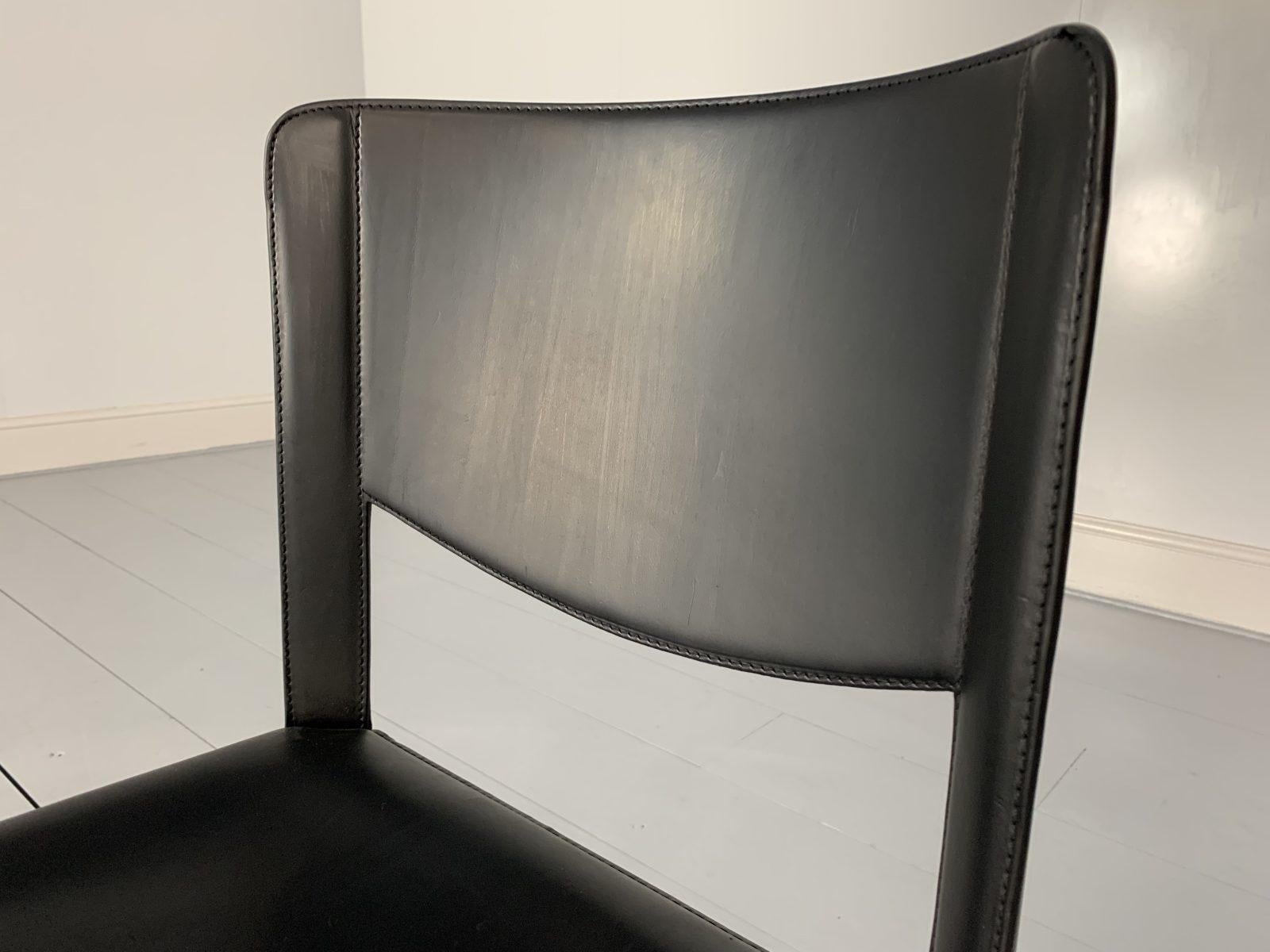 12 Matteo Grassi “Sistina” Dining Chairs, in Black Saddle Leather 11