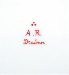 12 Meissen Plates marked "A.R. Dresden" with Impressed "Meissen" Stamp