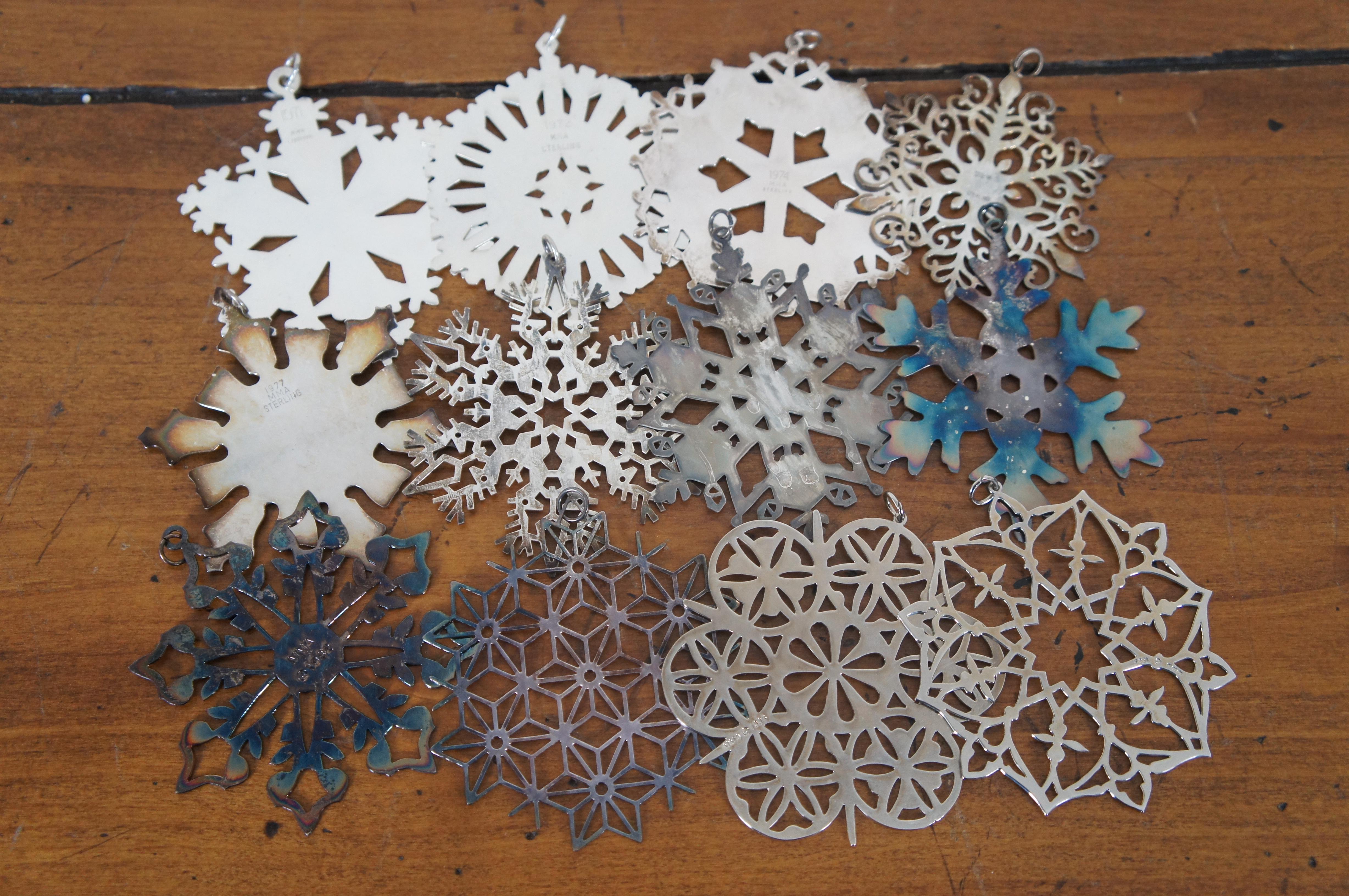12 Metropolitan Museum of Art Sterling Silver Silverplate Snowflake Ornaments For Sale 7