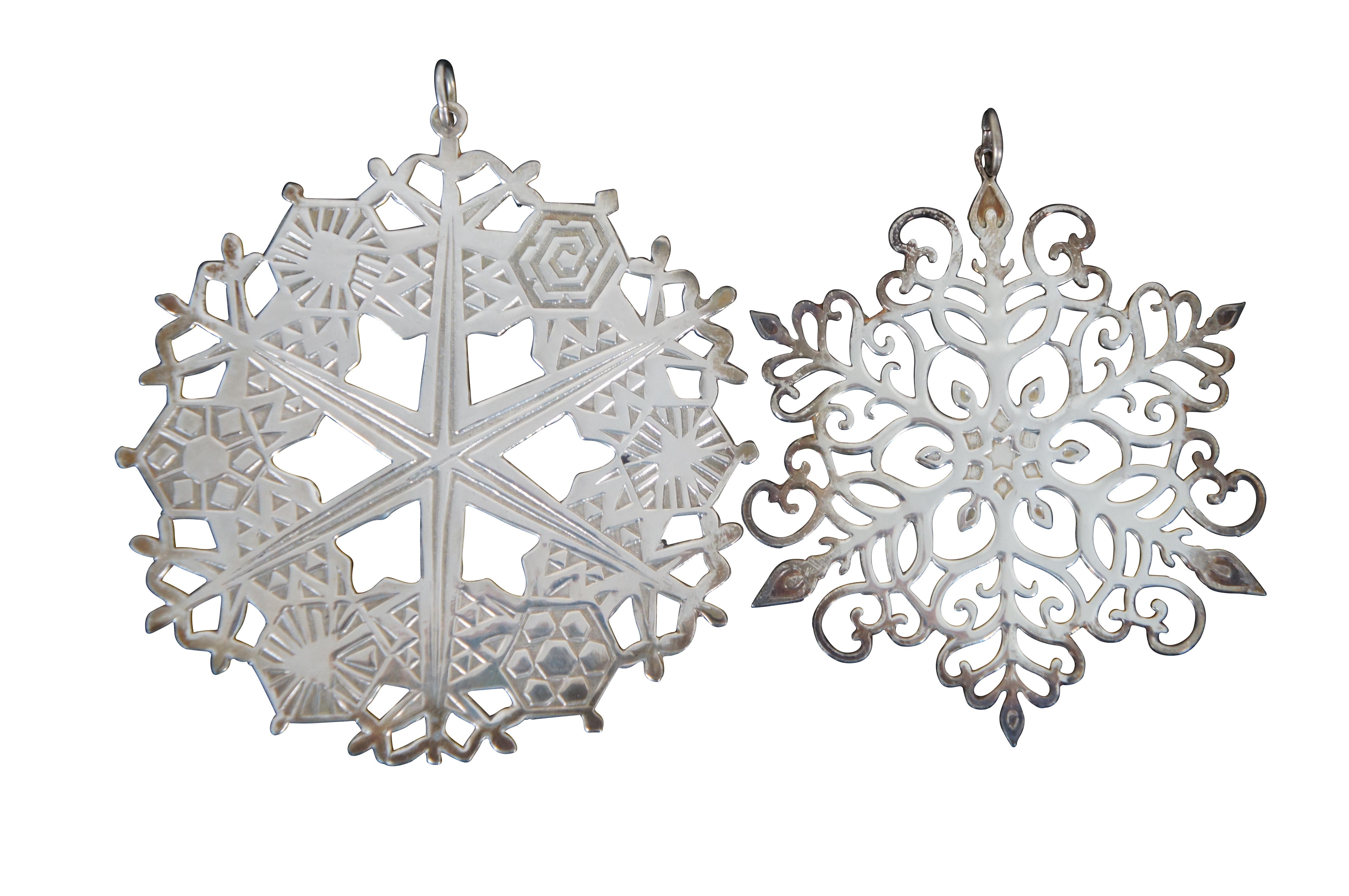 12 Metropolitan Museum of Art Sterling Silver Silverplate Snowflake Ornaments In Good Condition For Sale In Dayton, OH