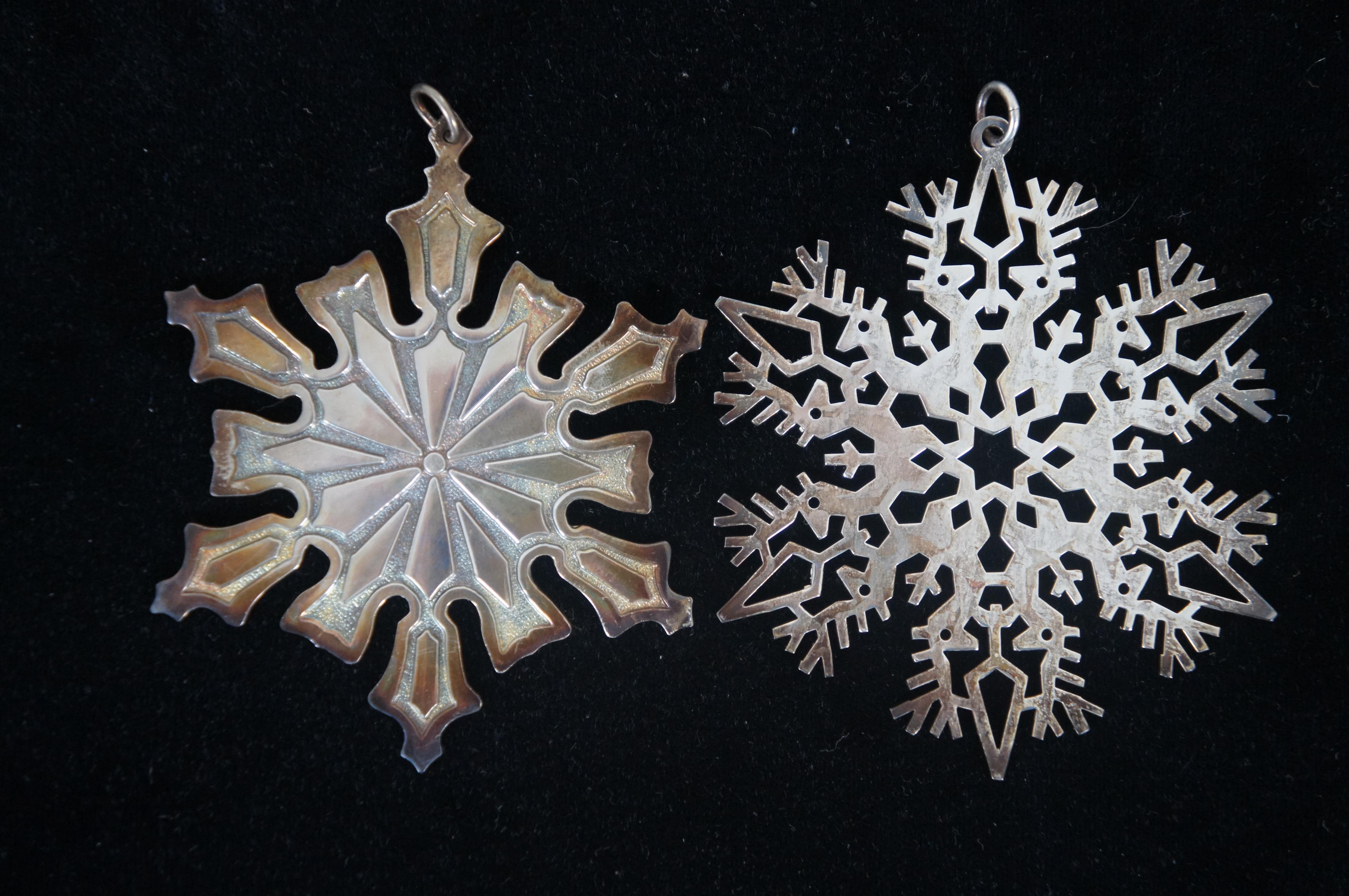 20th Century 12 Metropolitan Museum of Art Sterling Silver Silverplate Snowflake Ornaments For Sale