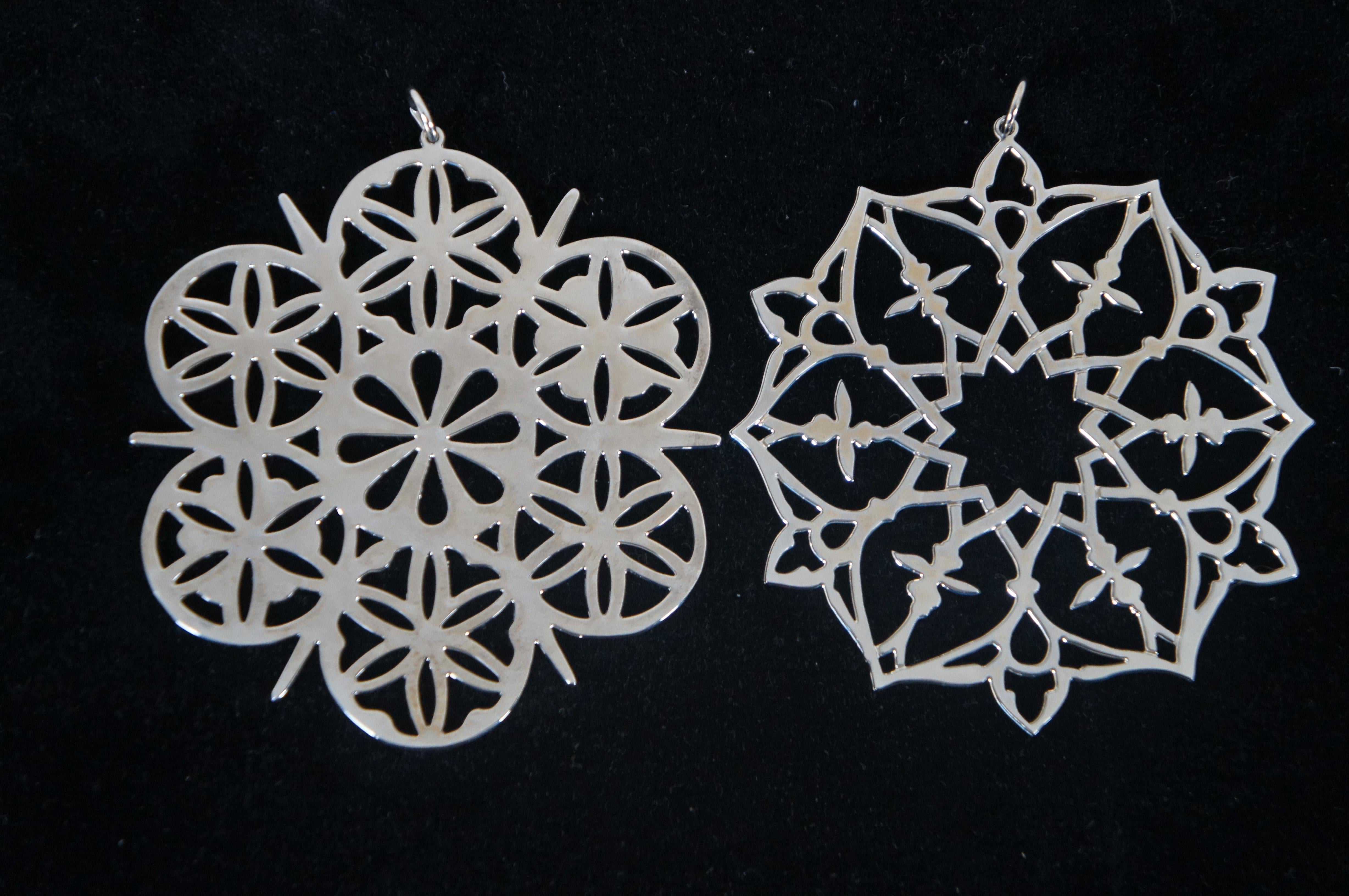 12 Metropolitan Museum of Art Sterling Silver Silverplate Snowflake Ornaments For Sale 3