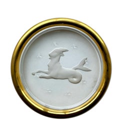12 Mid-Century Modern Zodiac Coaster in Crystal Glass by Val Saint Lambert