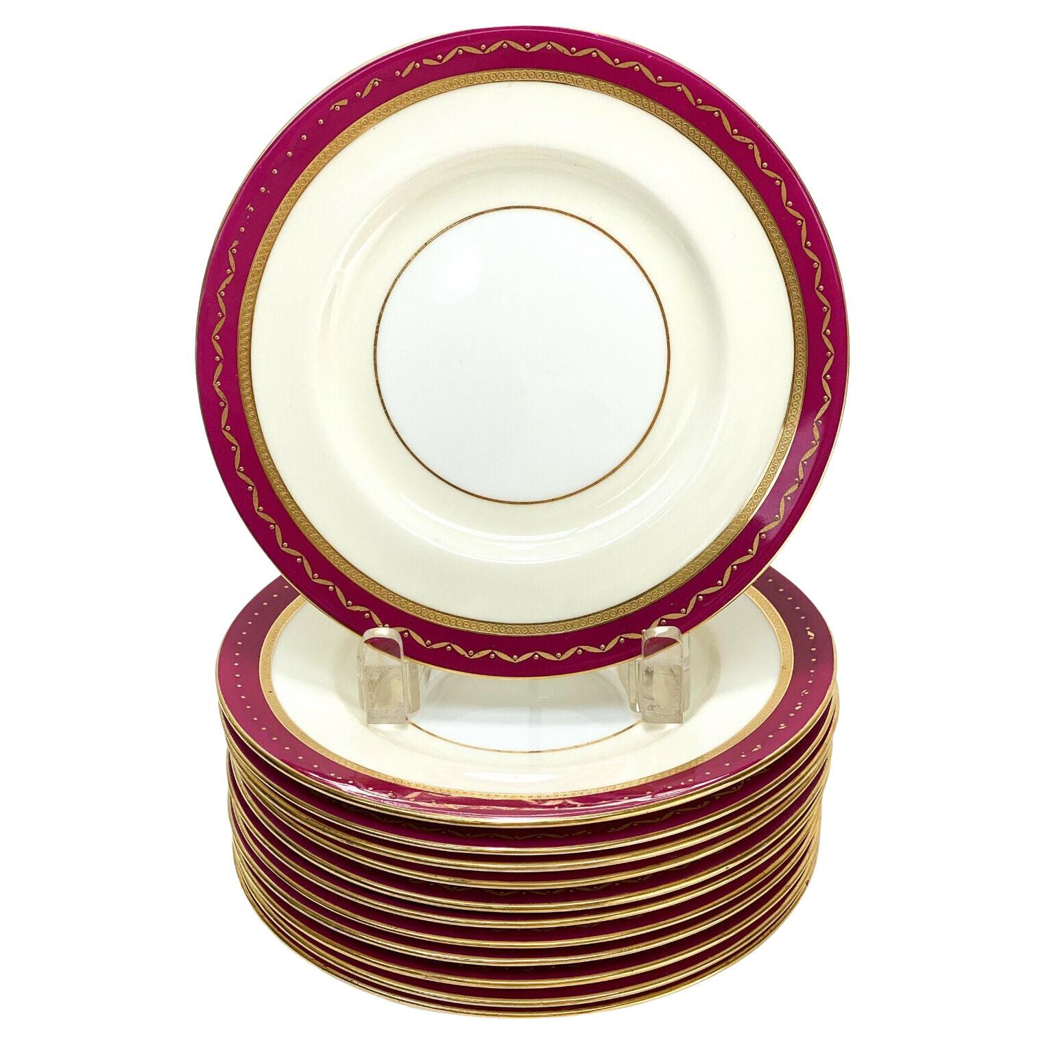 12 Minton England for Tiffany & Co. Porcelain Dessert Plates, C1900