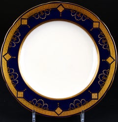 12 Minton for Tiffany Cobalt Medallion Plates