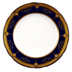 12 Minton for Tiffany Cobalt Medallion Plates