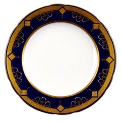 Antique 12 Minton for Tiffany Cobalt Medallion Plates