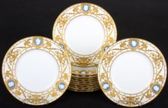 12 Minton Pate-sur-Pate Cameo Plates for Tiffany, by Artist Albion Birks